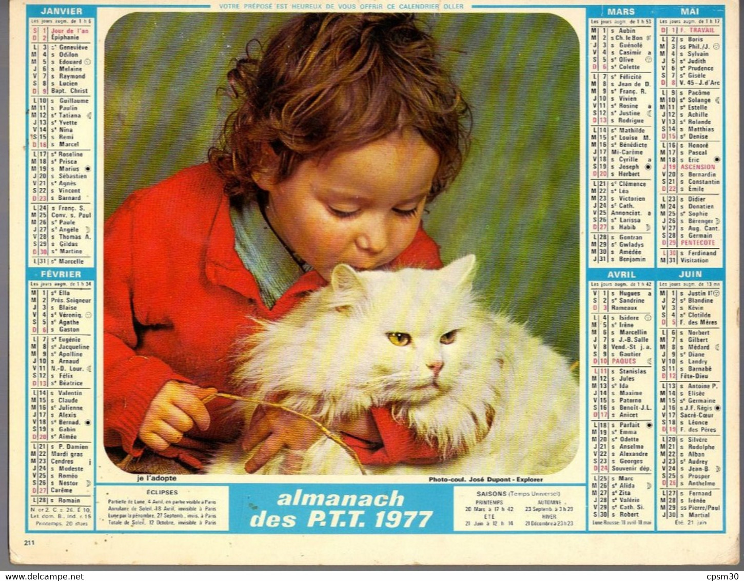 CALENDRIER GF 1977 - Enfant & Chat, Manège Auto-tampon Incendie Et Enfant, Imprimeur Oller (calendrier Double) - Grand Format : 1971-80