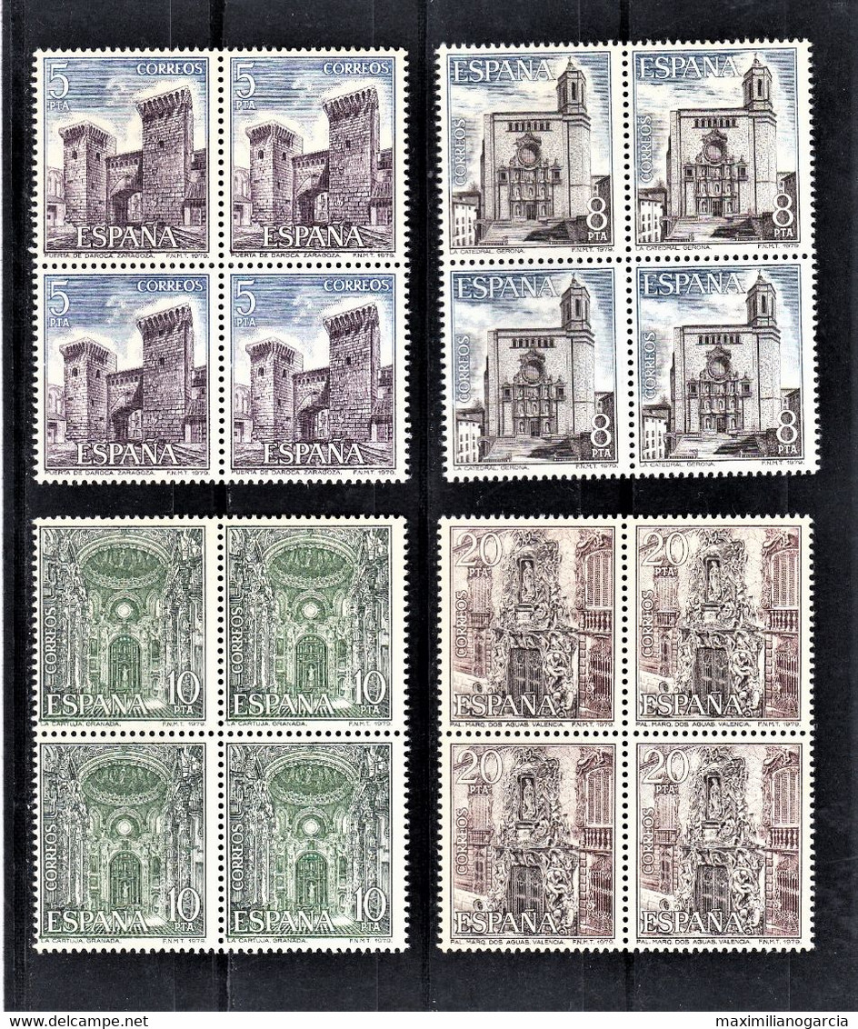 España 1979 Paisajes Y Monumentos Serie Completa En Bloques De 4 Nuevos - Unused Stamps