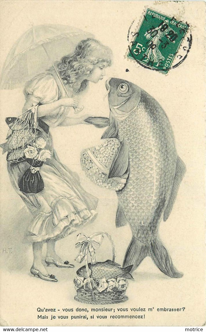 1er AVRIL - Carte Humoristique, Qu'avez Vous Donc, Monsieur, Vous Voulez M'embrasser? - 1er Avril - Poisson D'avril