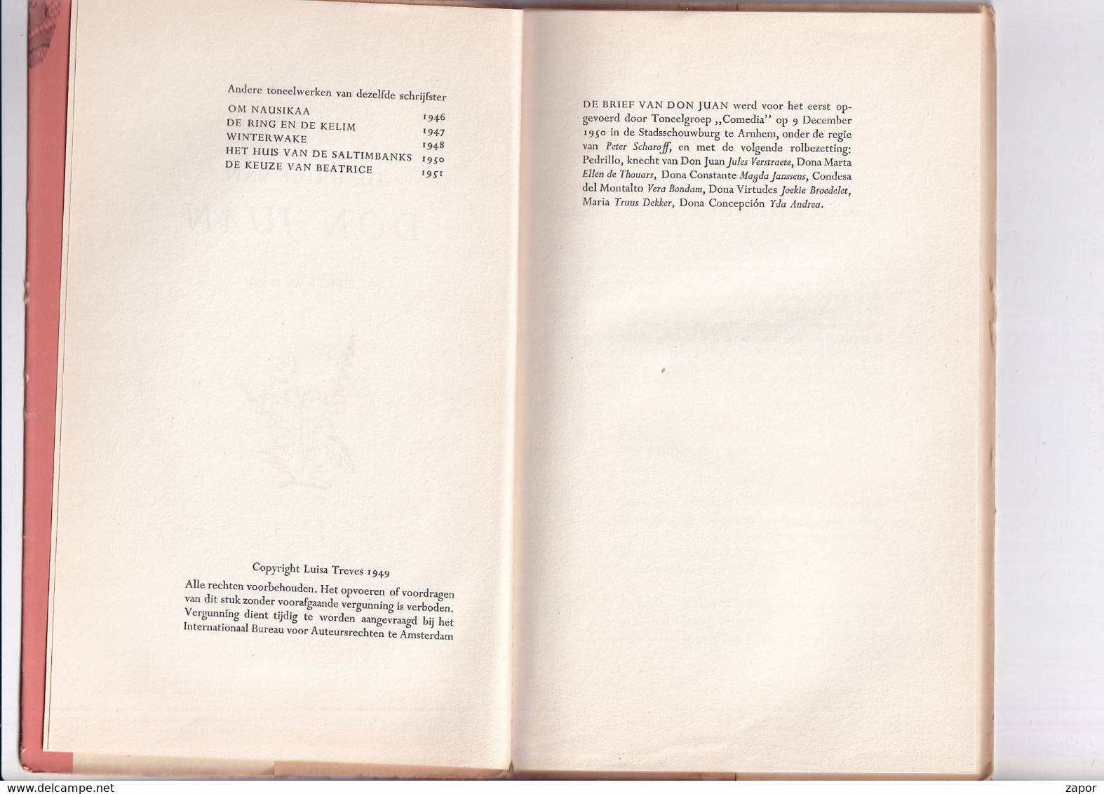Luisa Treves - De Brief Van Don Juan - 1952 - Literature