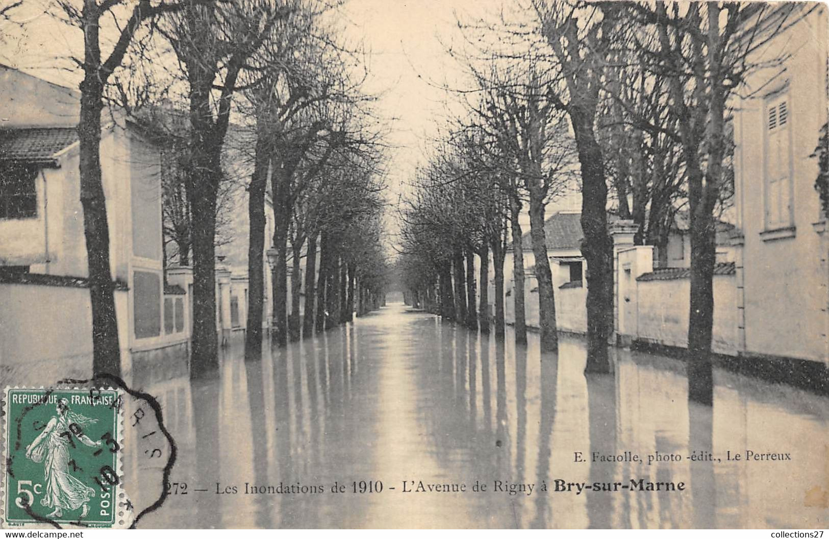 94-BRY-SUR-MARNE- CRUE 1910, L'AVENUE DE RIGNY - Bry Sur Marne