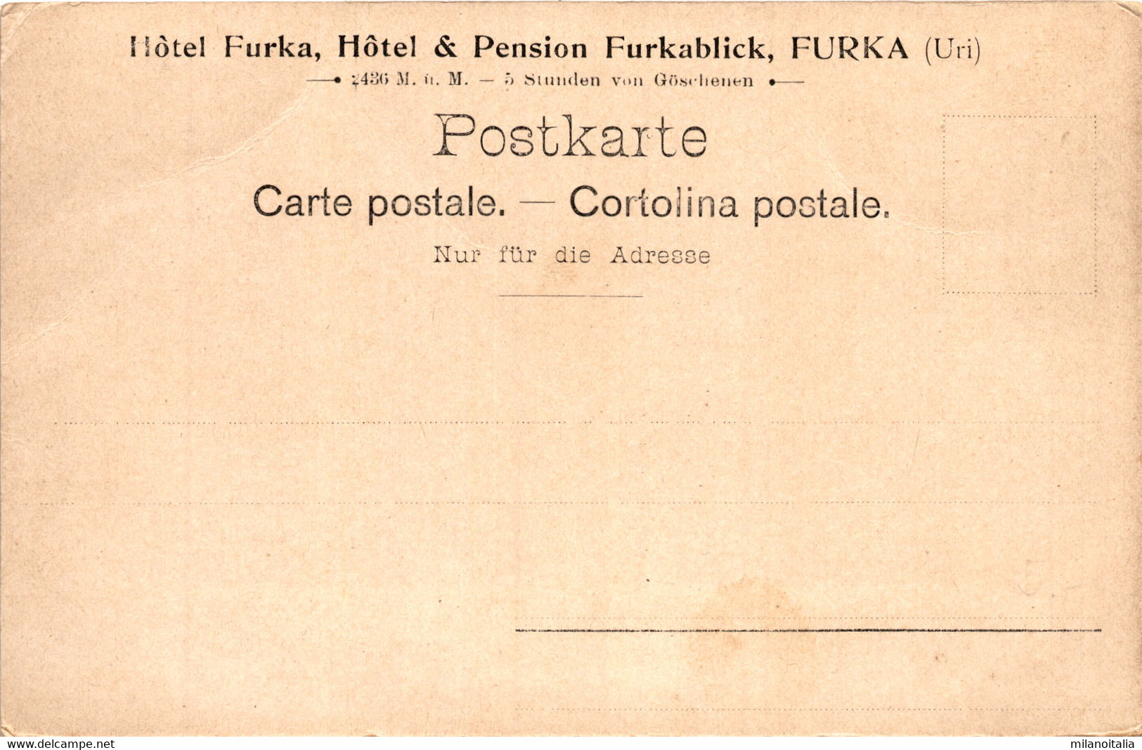 Furkastrasse - Hotels Furkablick Und Galenstock * 2. 9. 1903 - Lens