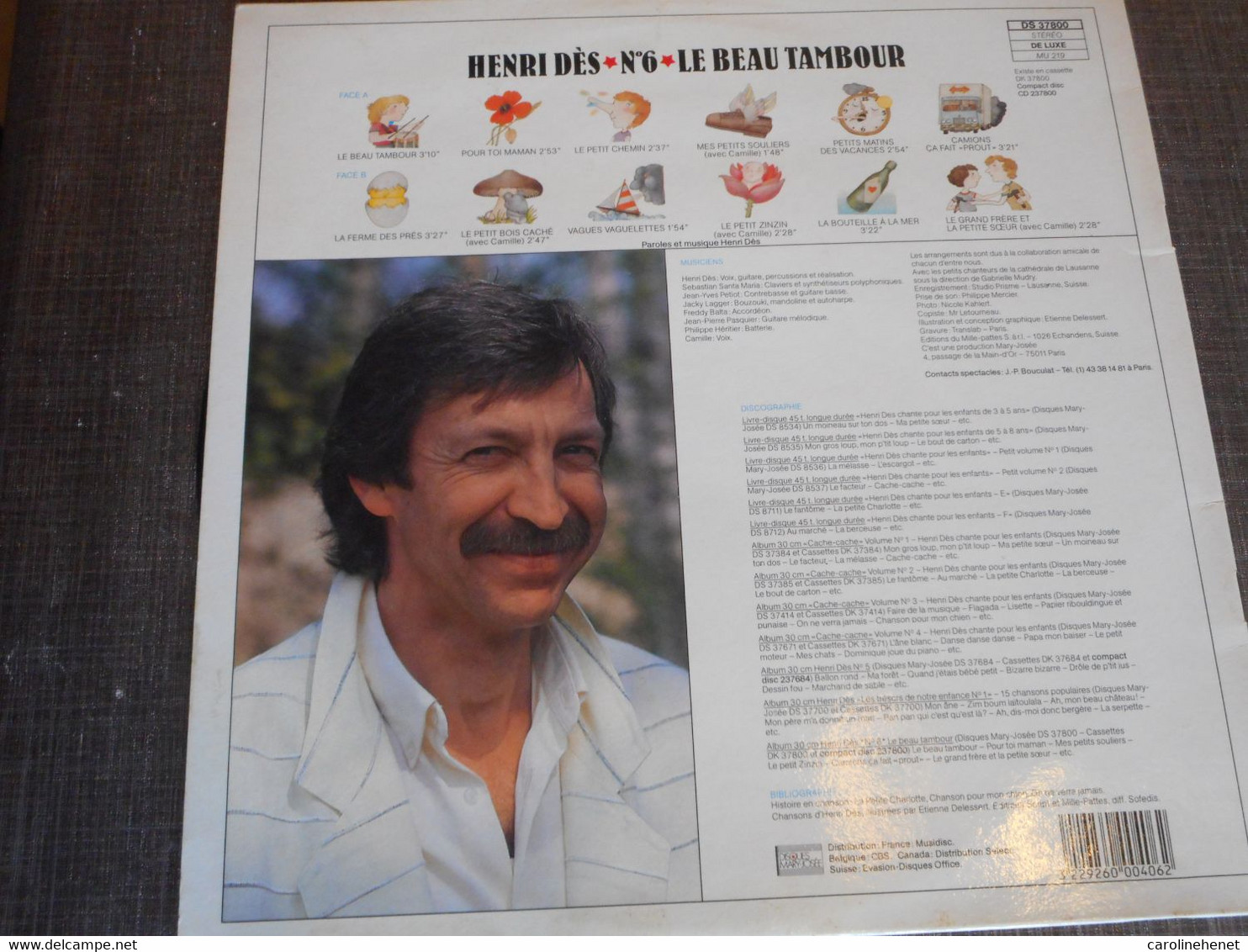 Vinyle Henri Dès 1986 Le Beau Tambour - Kinderlieder