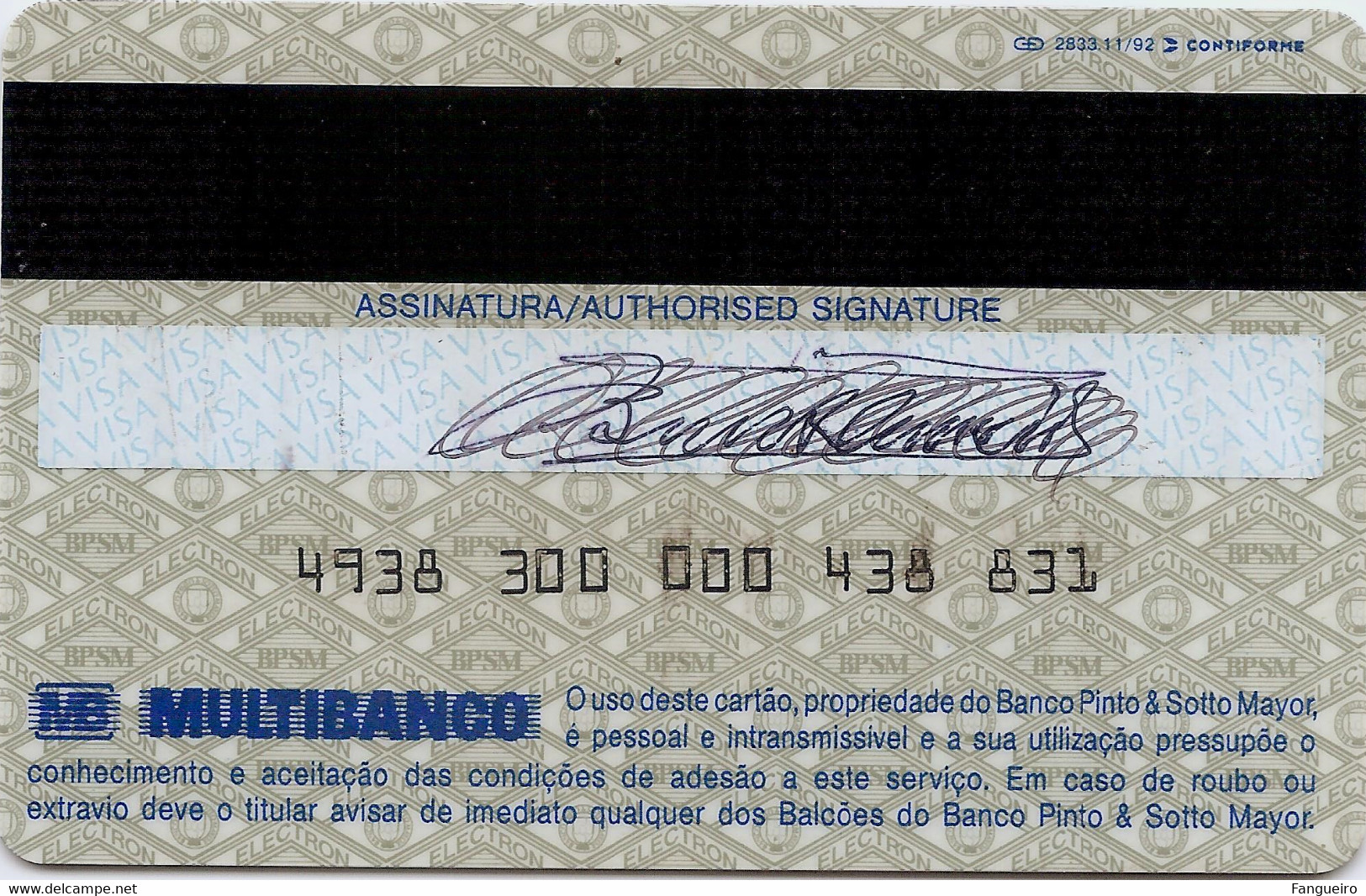 Portugal SOTTOMAYOR 1992_11 - Credit Cards (Exp. Date Min. 10 Years)