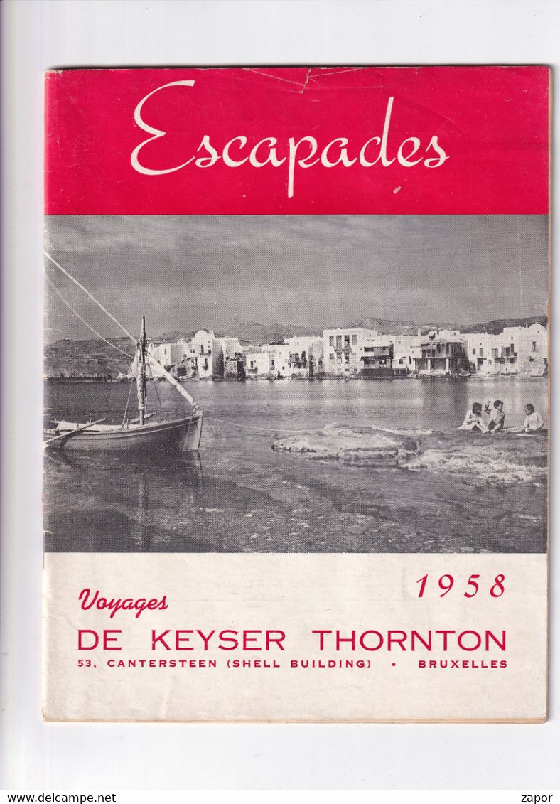 Folder / Brochure - Escapades - Voyages De Keyser Thornton - 1958 - Turismo
