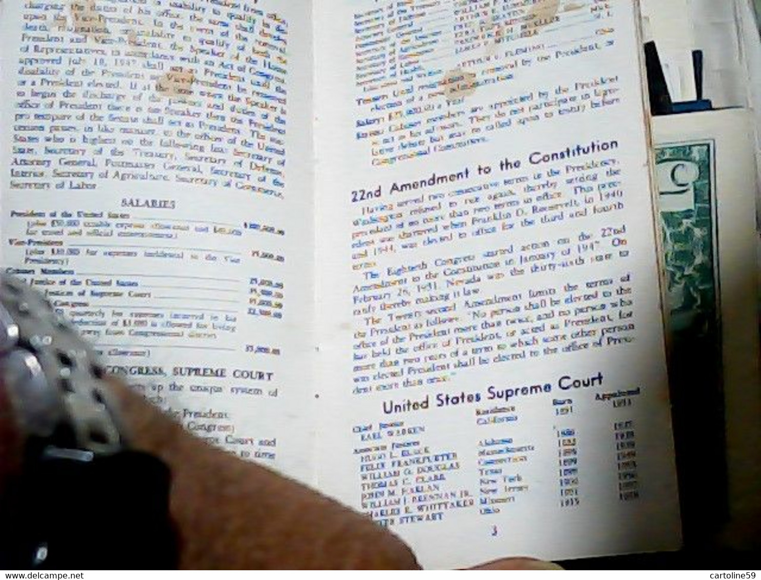 MINI BOOK PRESIDENT 1959 LIBRETTINO ELENCO E DATI PRESIDENTI AMERICANI USA  IB6792 - 1950-oggi
