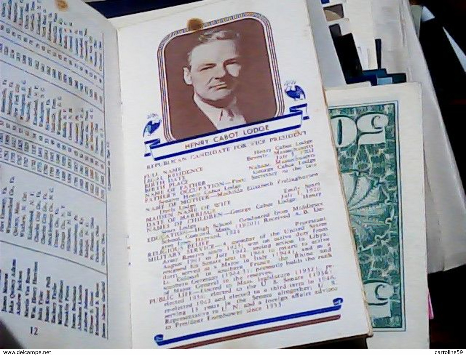 MINI BOOK PRESIDENT 1959 LIBRETTINO ELENCO E DATI PRESIDENTI AMERICANI USA  IB6792