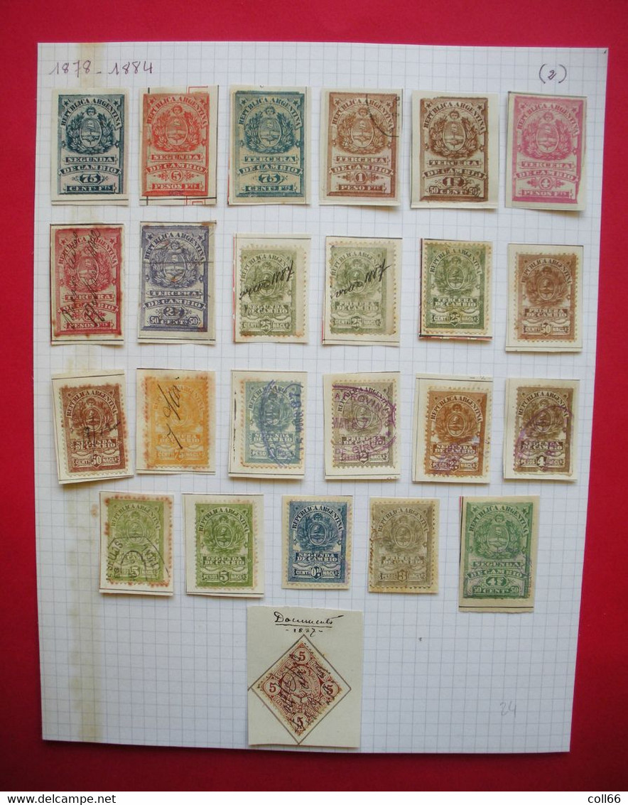 Argentine Argentina Colleccion 144 Viejos Sellos Fiscales Vieux Timbres Fiscaux Old Tax-Stamps Postage Included - Collections, Lots & Series