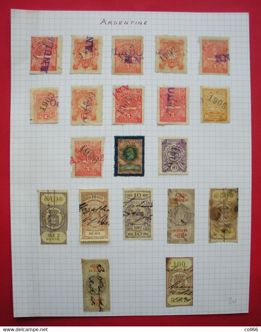 Argentine Argentina Colleccion 144 viejos Sellos Fiscales vieux Timbres fiscaux Old Tax-Stamps Postage included