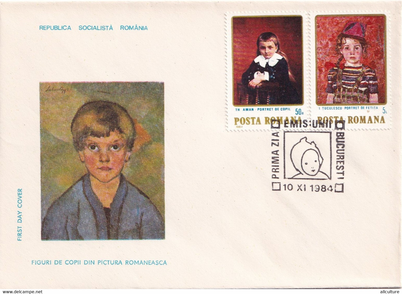 A2652 - Figuri De Copii Din Pictura Romaneasca, Republica Socialista Romania, Bucuresti 1984 3 Covers  FDC - FDC