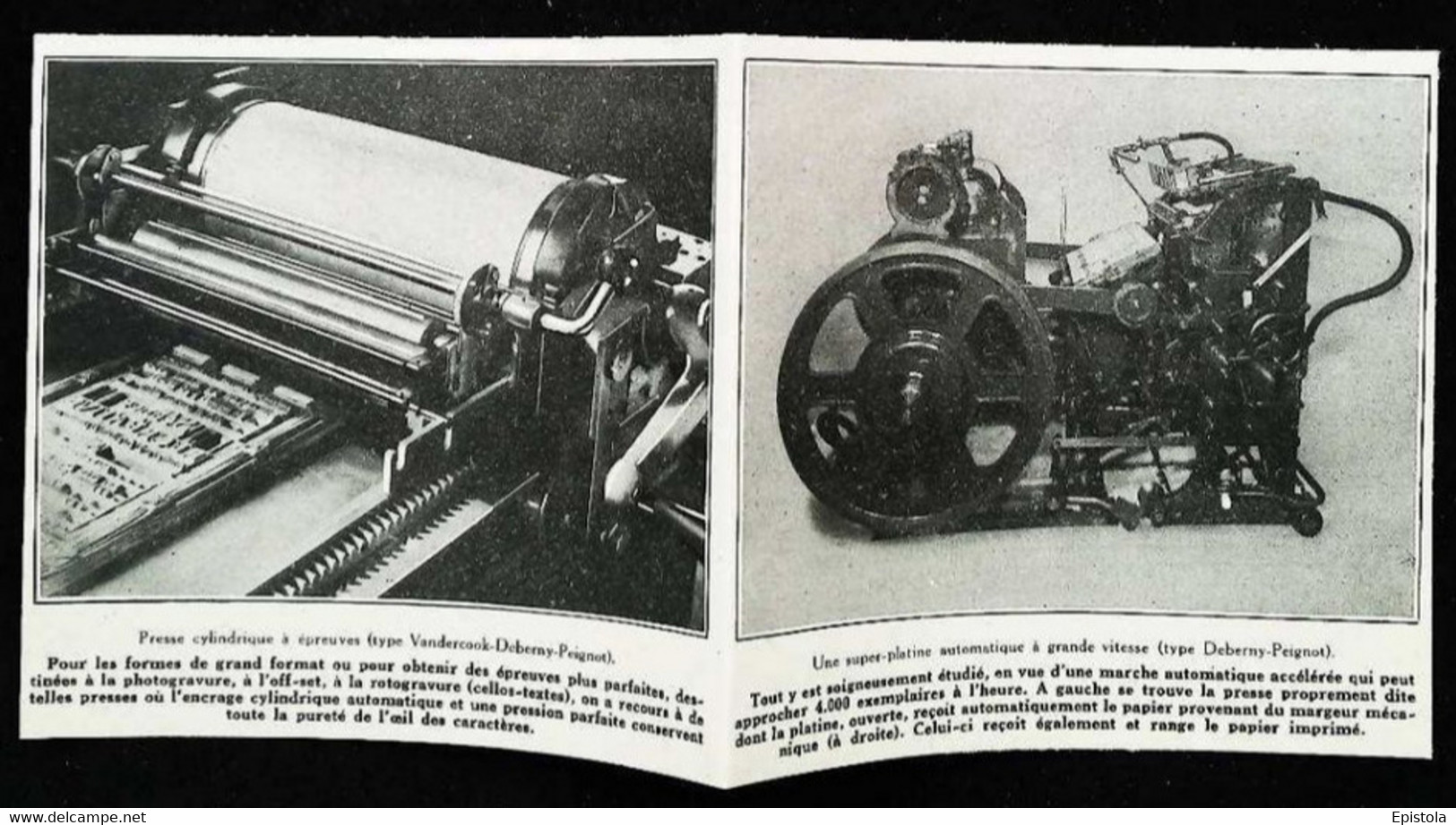 ► MACHINE TYPOGRAPHIQUE  - Typographe Sur Presse à épreuves Edition Livre  - Début XXe Coupure De Presse (Encadré Photo) - Macchine