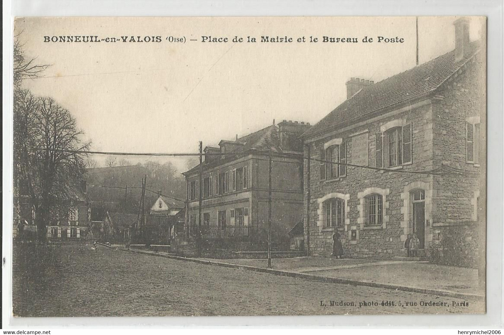 60 Oise Bonneuil En Valois Place De La Mairie Et Le Bureau De Poste Ed Photo Nudson - Sonstige & Ohne Zuordnung