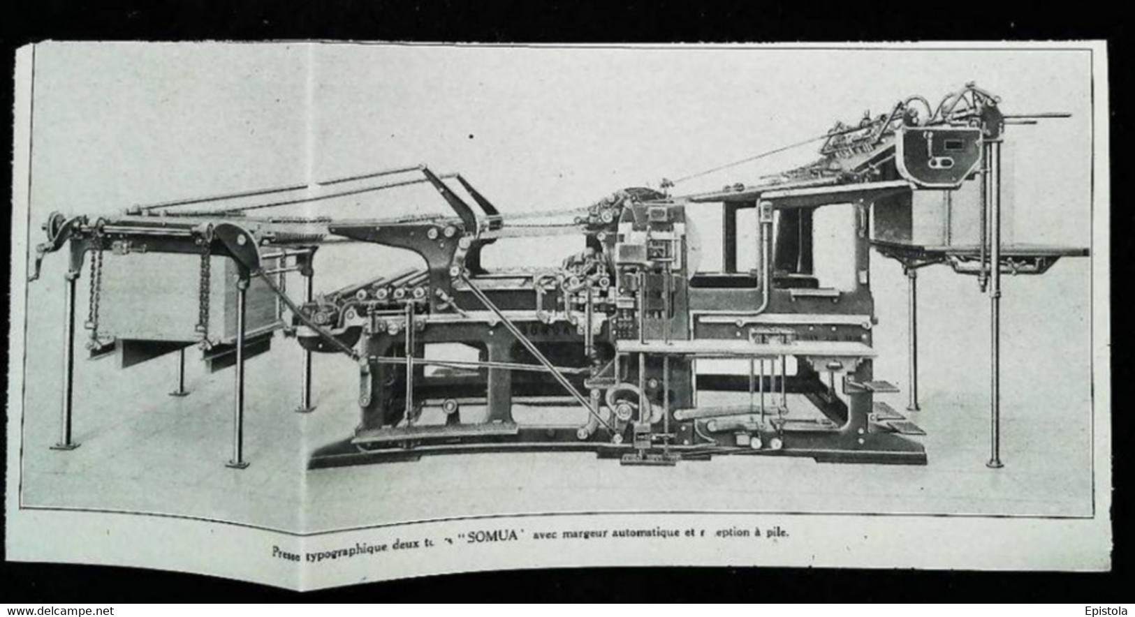 ► MACHINE TYPOGRAPHIQUE  - Presse SOMUA à Epreuves Edition Livre  - Début XXe Coupure De Presse (Encadré Photo) - Machines