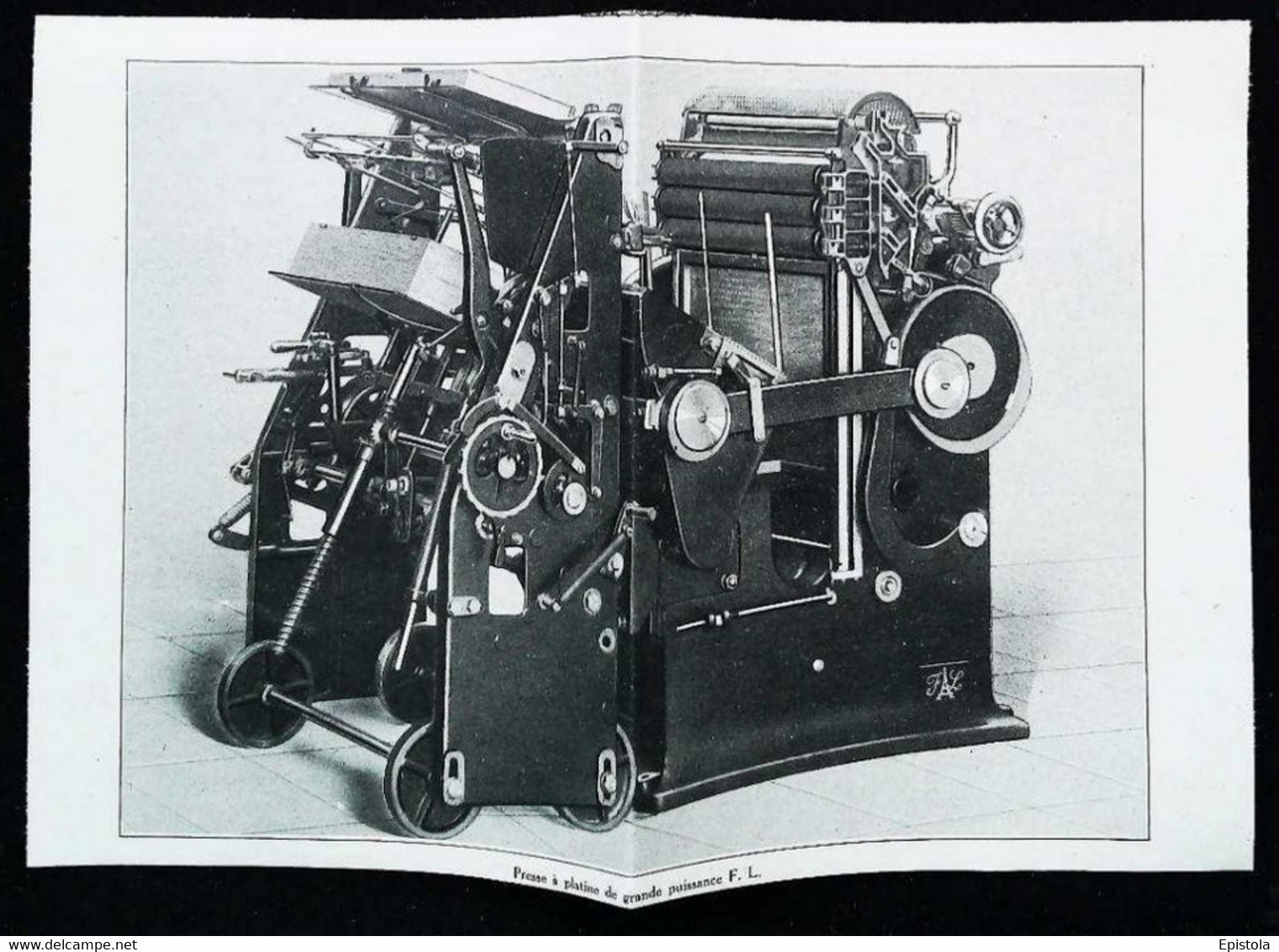 ► MACHINE  ROTATIVE - Presse "F.L. Et SOMUA " à  Edition Livre (recto Verso) Début XXe Coupure De Presse (Encadré Photo) - Machines