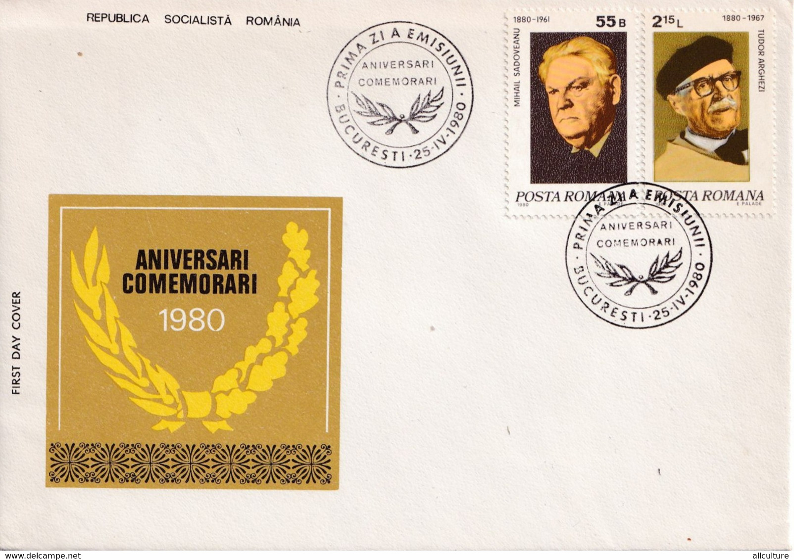 A2679- Aniversari Comemorari 1980, Republica Socialista Romania, Bucuresti 1980 Romania  2 Covers FDC - FDC