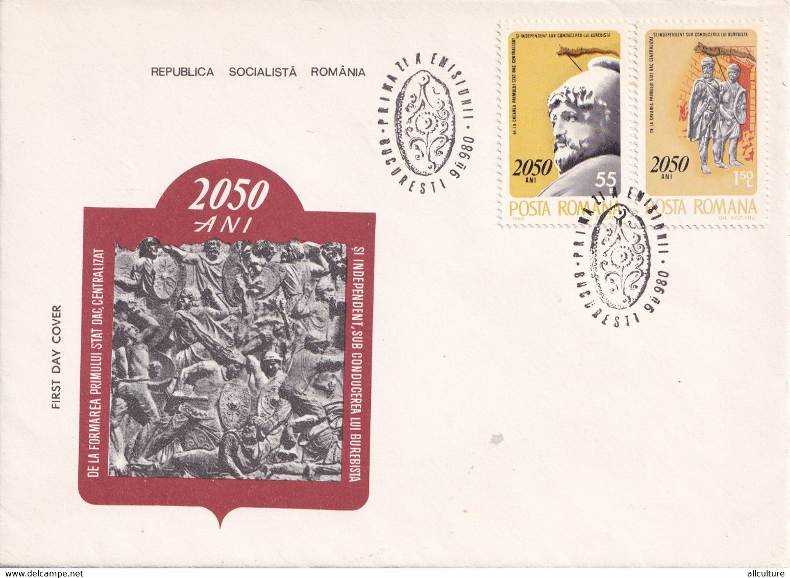 A2680-  2050 Ani Formarea Primului Stat Dac, Burebista, Republica Socialista Romania, Bucuresti 1980 Romania  FDC - FDC