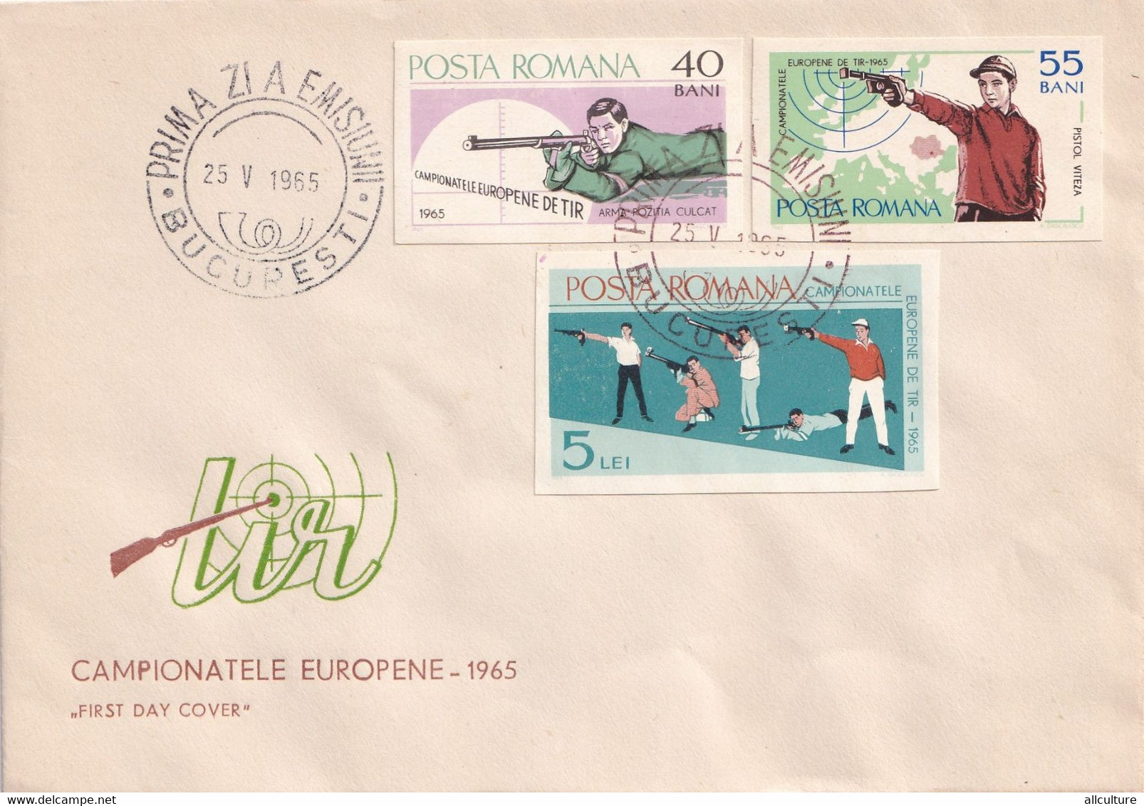 A2681-  Campionatele Europene 1965, Tir, Bucuresti 1965 Romania 2 Covers  FDC - FDC