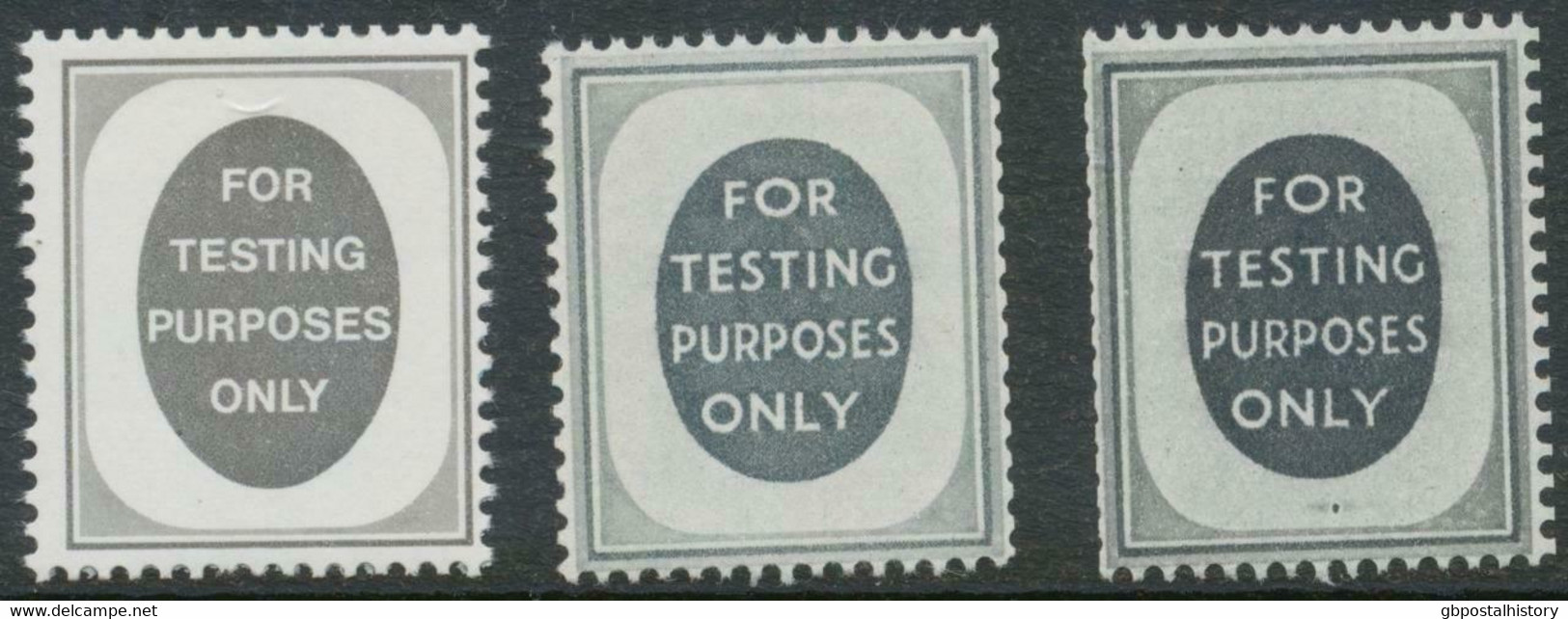 GB FOR TESTING PURPOSES ONLY 3 Different U/M TESTING Stamps For Vending Machine - Plaatfouten En Curiosa