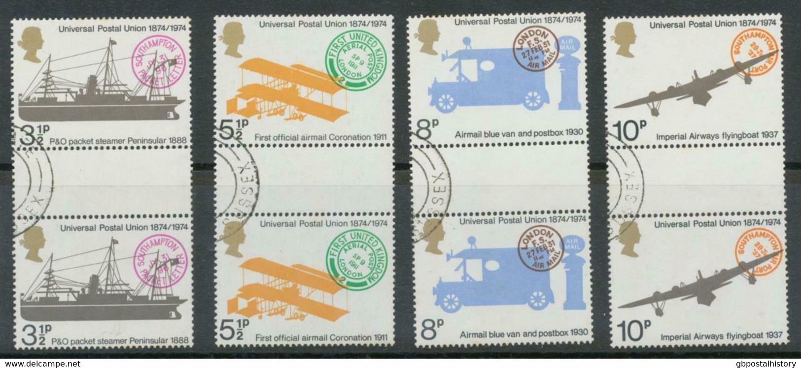 GB 1974 Centenary Of Universal Postal Union (UPU) Set (4 V.) Superb USED GUTTER - Used Stamps