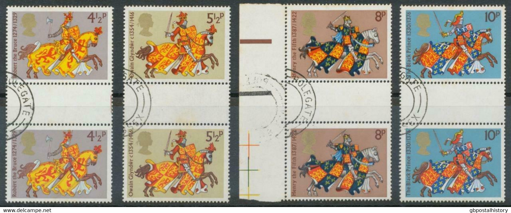 GB 1974, Medieval Warriors Set (4 V.) Superb USED GUTTERPAIRS (LP, SG No Price) - Used Stamps