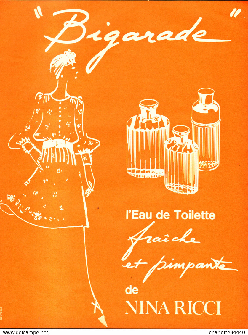 PUB PARFUM   ( BIGARRADE ) De " NINA RICCI " 1973 ( 1a ) - Ohne Zuordnung