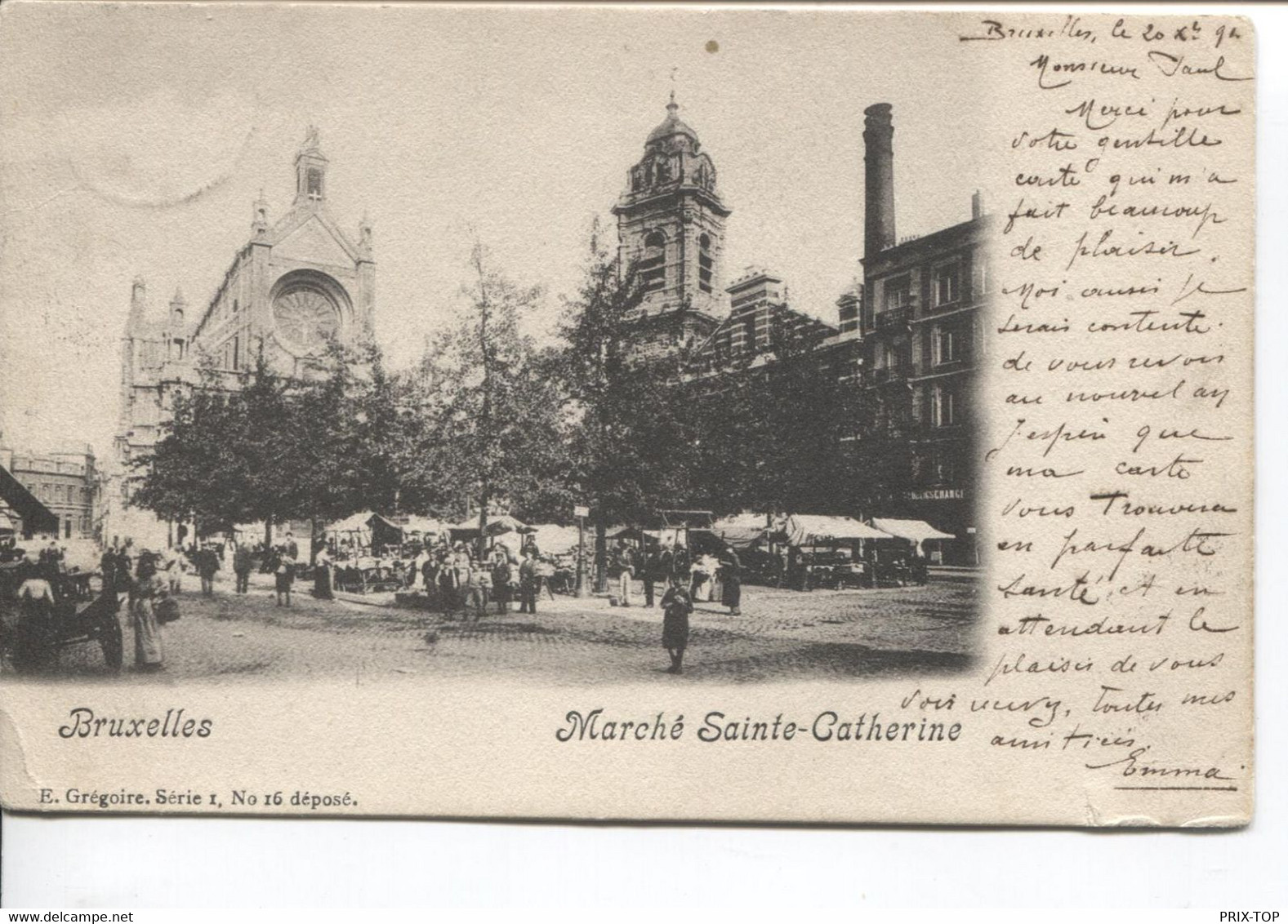 REF3841/ CP-PK Bruxelles Marché Sainte-Catherine Animée - Markets