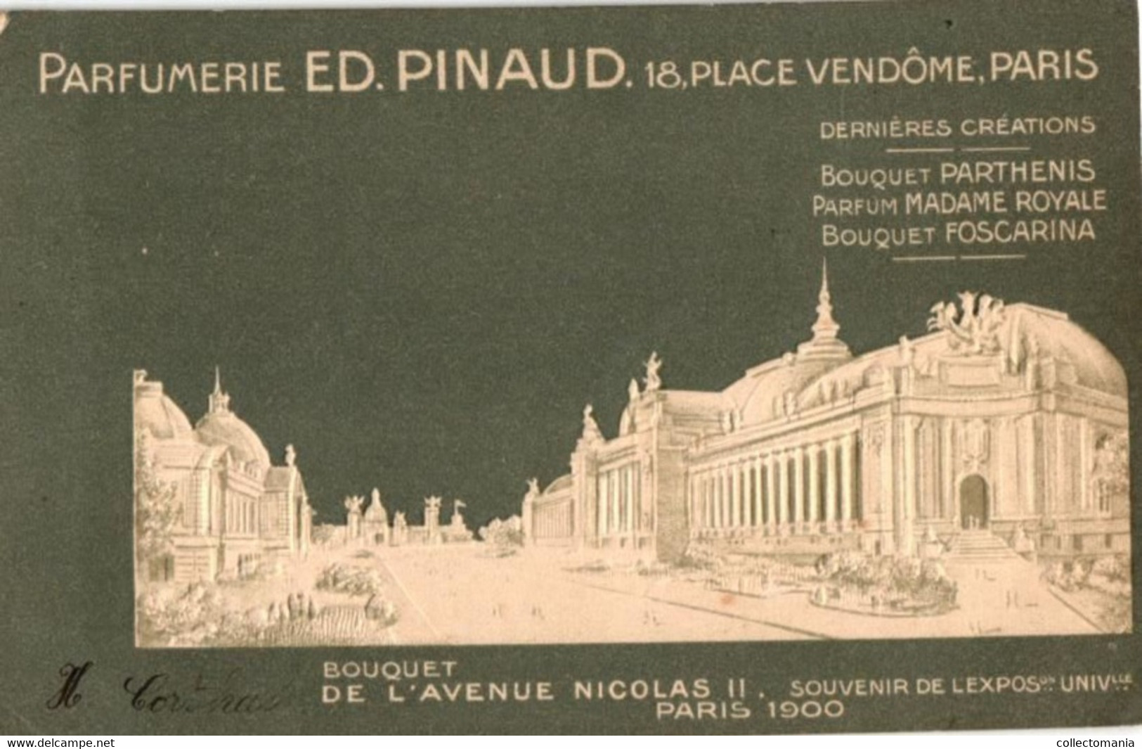 9 CP. Parfumerie Ed. Pinaud Place Vendôme Paris Expo 1900 Parfum Mad.Royale Essence Marie-Louise Embossed Relief Embossé - Vintage (until 1960)