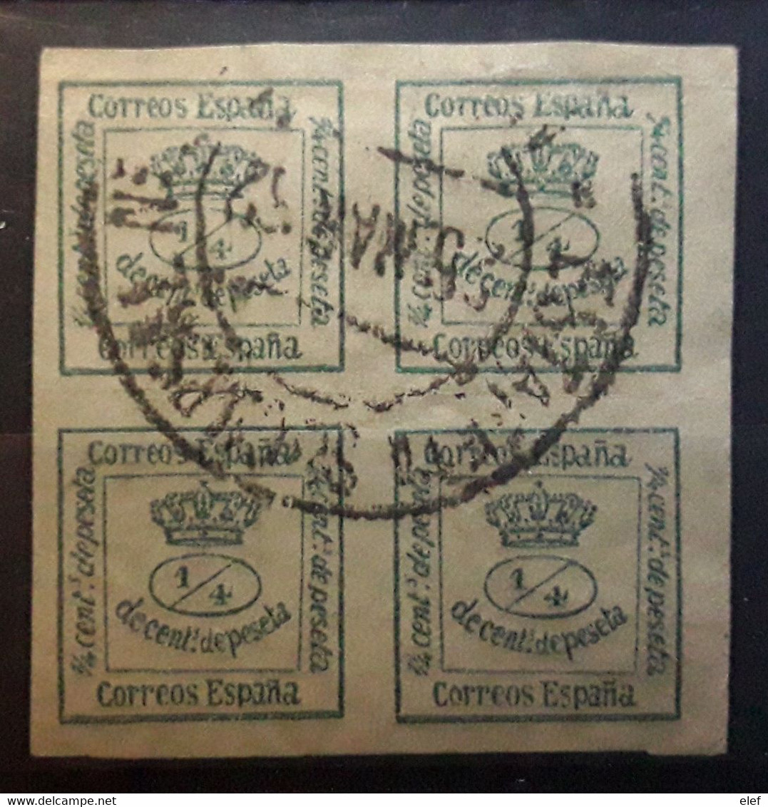 ESPANA ESPAGNE SPAIN 1872, Couronne Royale Yvert No 172 A, 4/4 Vert Foncé Obl ESTAFETA , TB - Usados