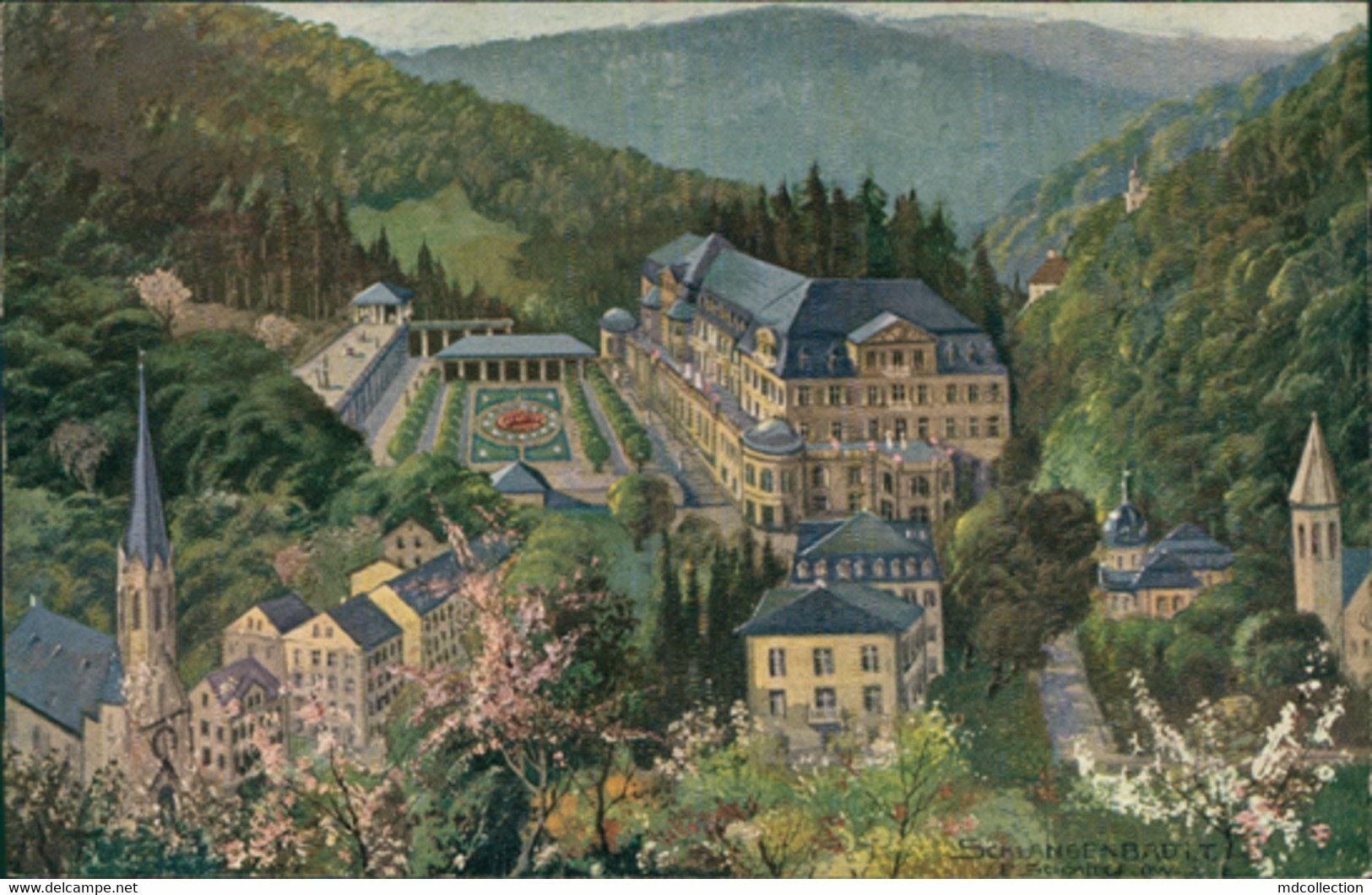 DE SCHLANGENBAD /  Vue Partielle / DESSIN COULEUR - Schlangenbad