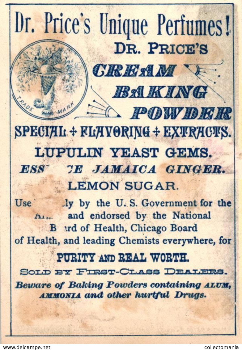 3 Cards Dr. Price's Unique Perfumes Steele&Price Perfumers Chicago & St. Louis - Antiguas (hasta 1960)