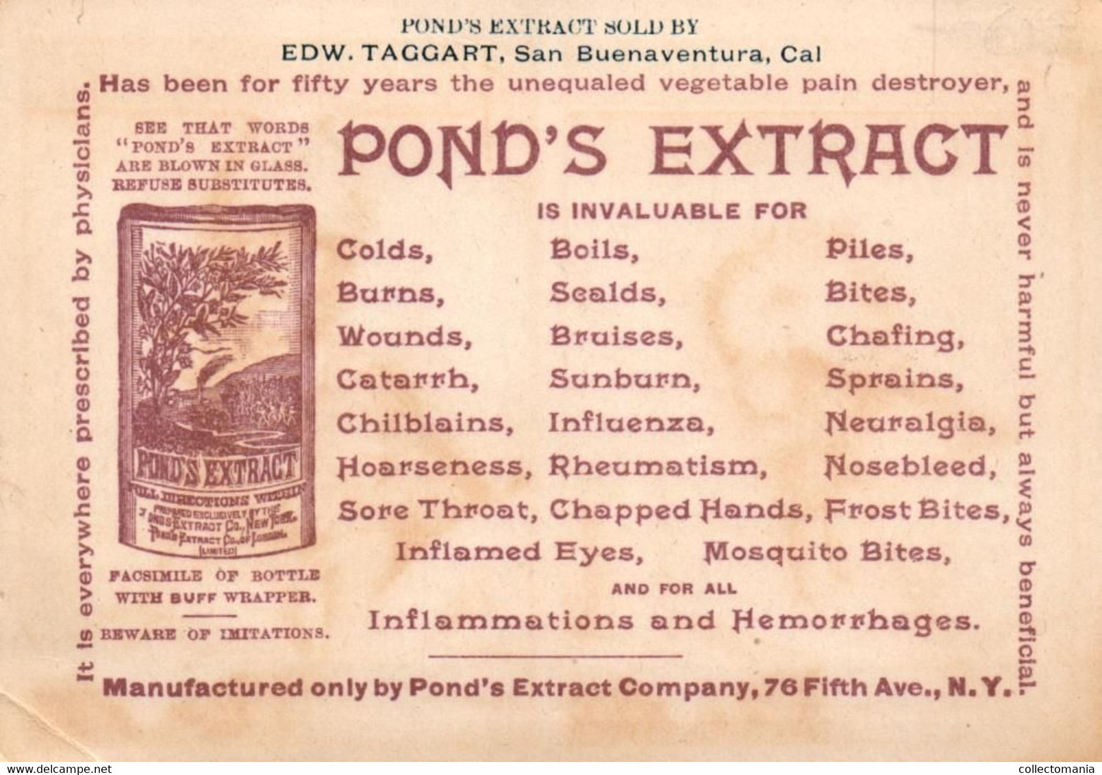 1 Card Pond's Extract - Antiquariat (bis 1960)