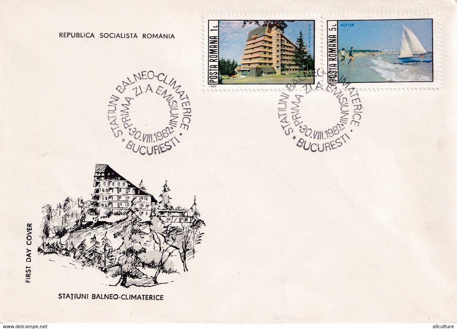 A2703- Statiuni Balneo-climaterice, Republica Socialista Romania, Bucuresti 1982 2 Covers FDC - FDC