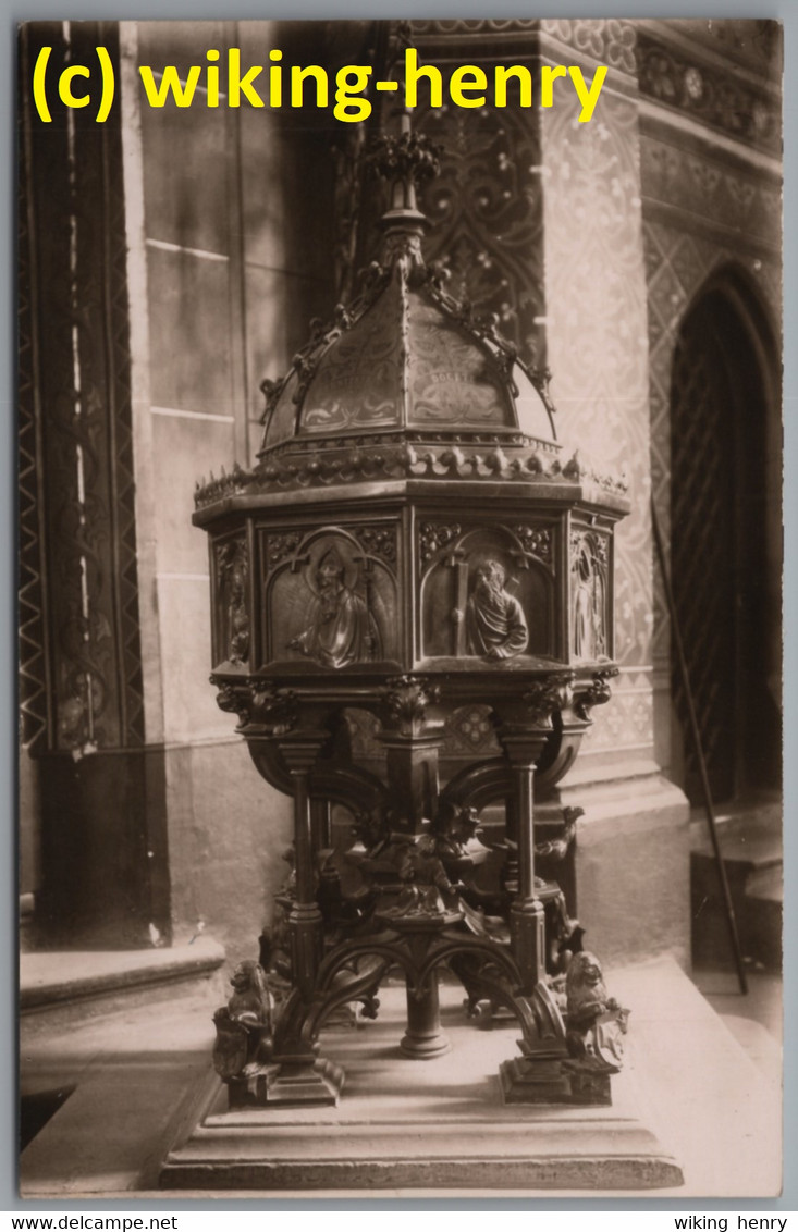 Ochsenfurt - S/w Katholische Stadtpfarrkirche Sankt Andreas 1   Taufbecken Aus Bronze - Ochsenfurt