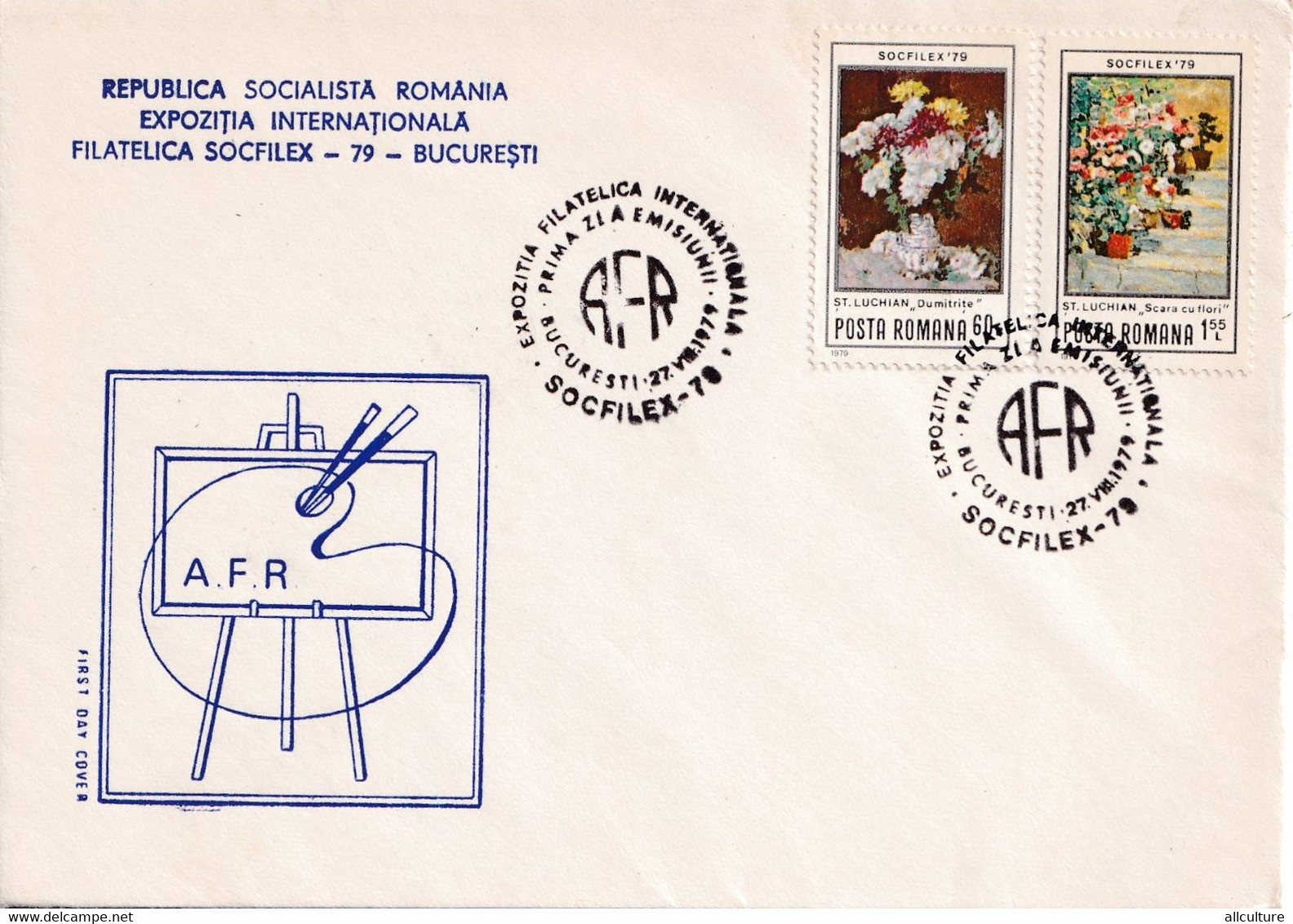 A2704- Expozitia Internationala Filatelica Socfilex '79, Republica Socialista Romania, Bucuresti 1979 2 Covers FDC - FDC