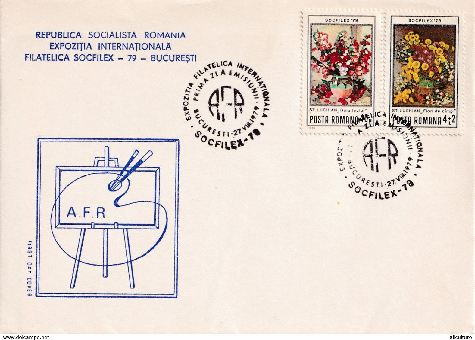 A2704- Expozitia Internationala Filatelica Socfilex '79, Republica Socialista Romania, Bucuresti 1979 2 Covers FDC - FDC