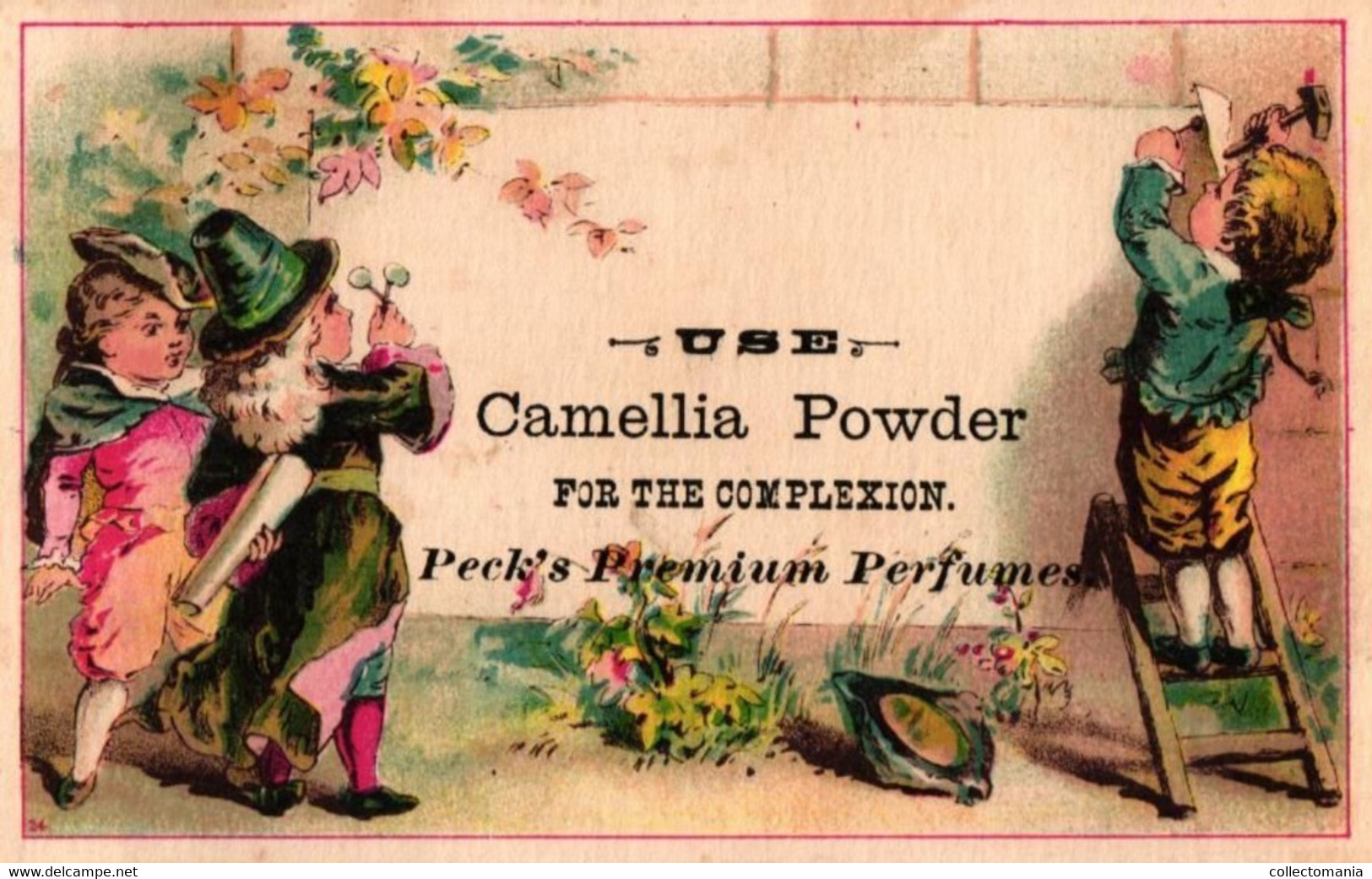 2 Cards Peck's Premium Perfumes Camillia Powder - Antiguas (hasta 1960)