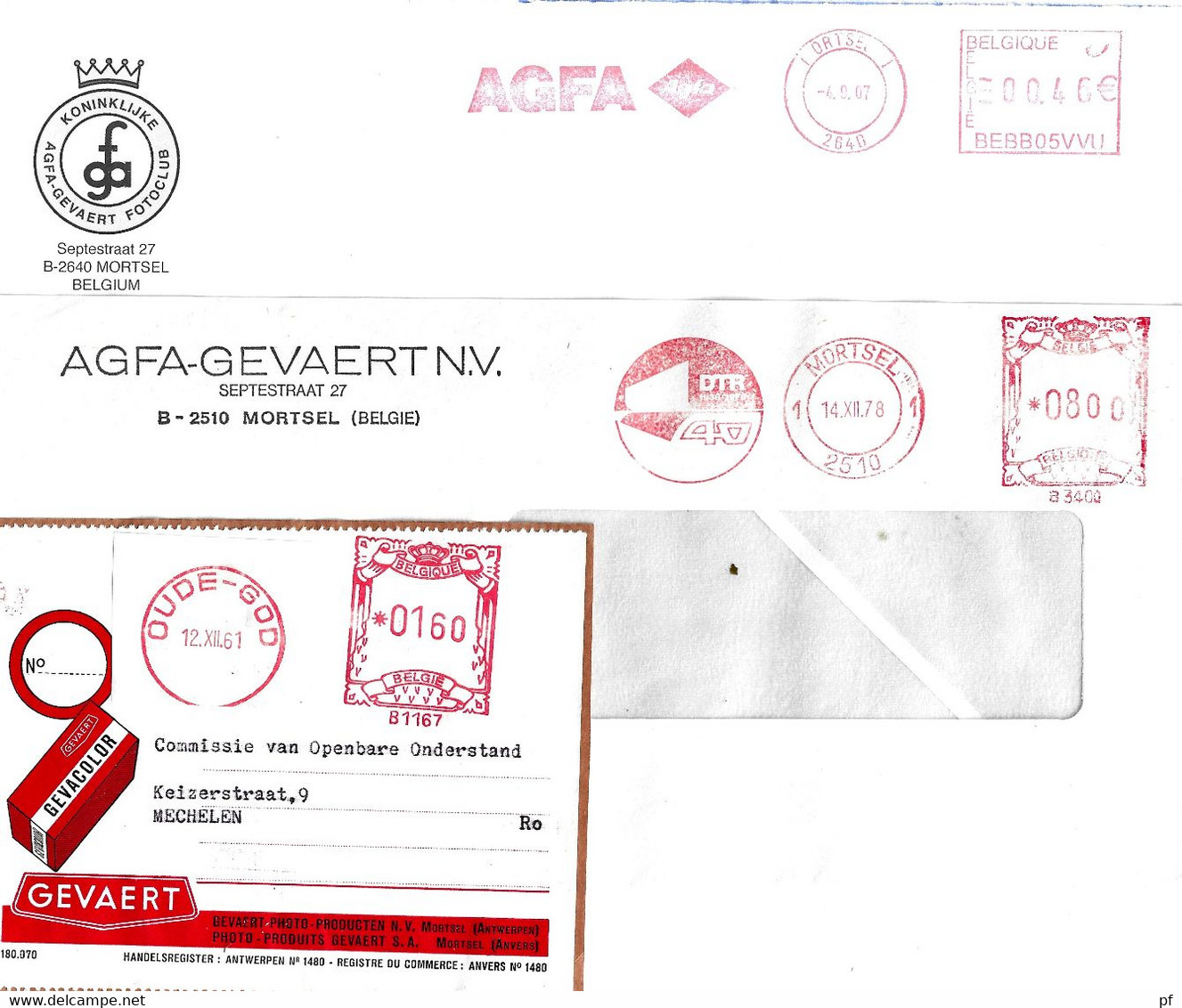 4 X Agfa Gevaert Oude God - 1956-1961 Mortsel 1978  2007 - Cinema