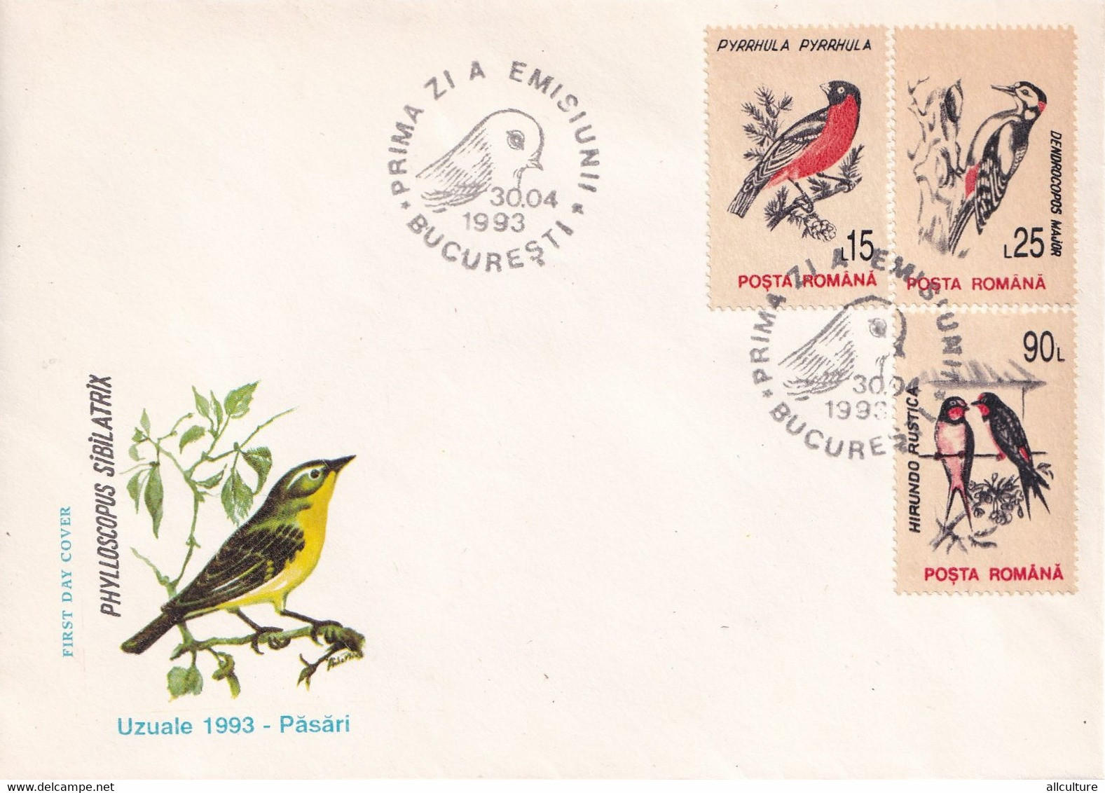 A2711 - Pasari, Uzuale 1993, Romania, Prima Zi De Emisiune Bucuresti 1993  3 Covers FDC - Specht- & Bartvögel