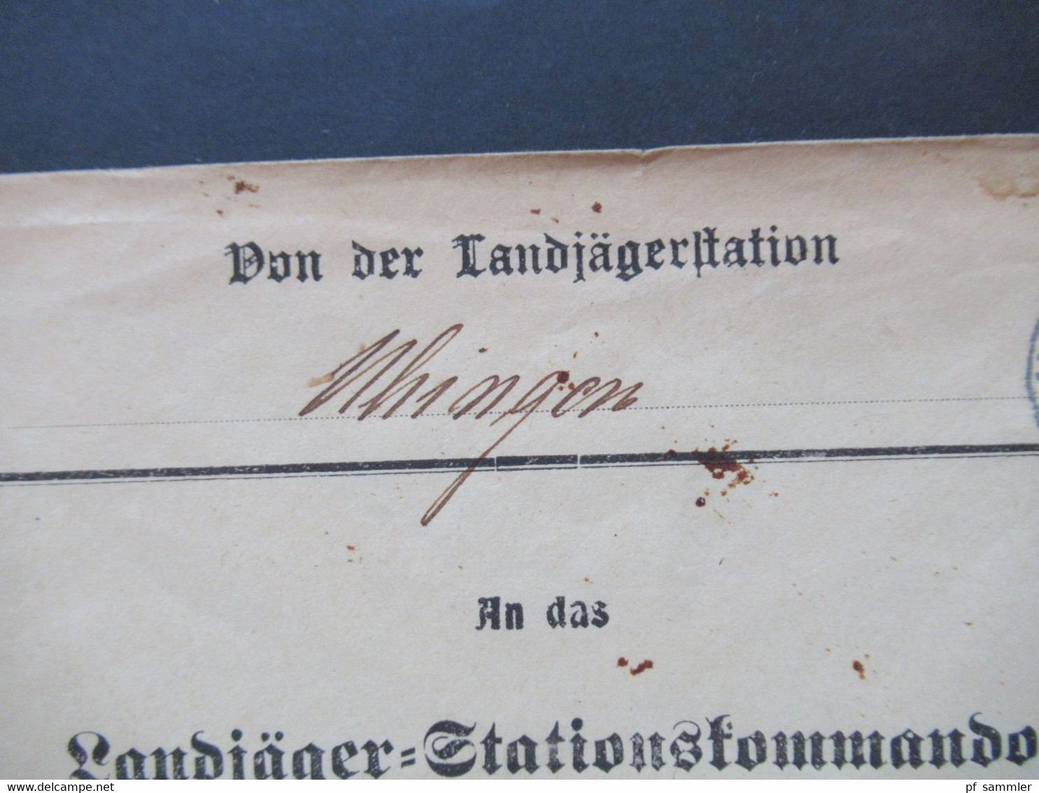 AD Württemberg 1917 Nr. 242 EF Umschlag Landjägerstation Uhingen An Das Landjäger Stationskommando In Göppingen - Storia Postale