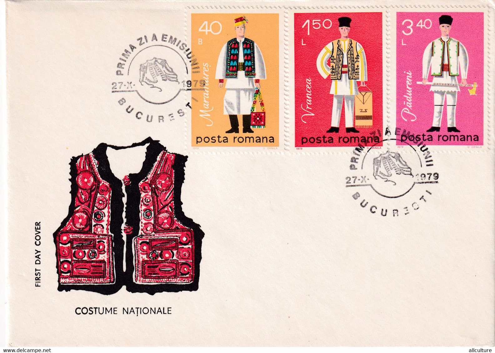 A2738 - Costume Nationale,  Romania, Bucuresti 1979 2 Covers FDC - FDC