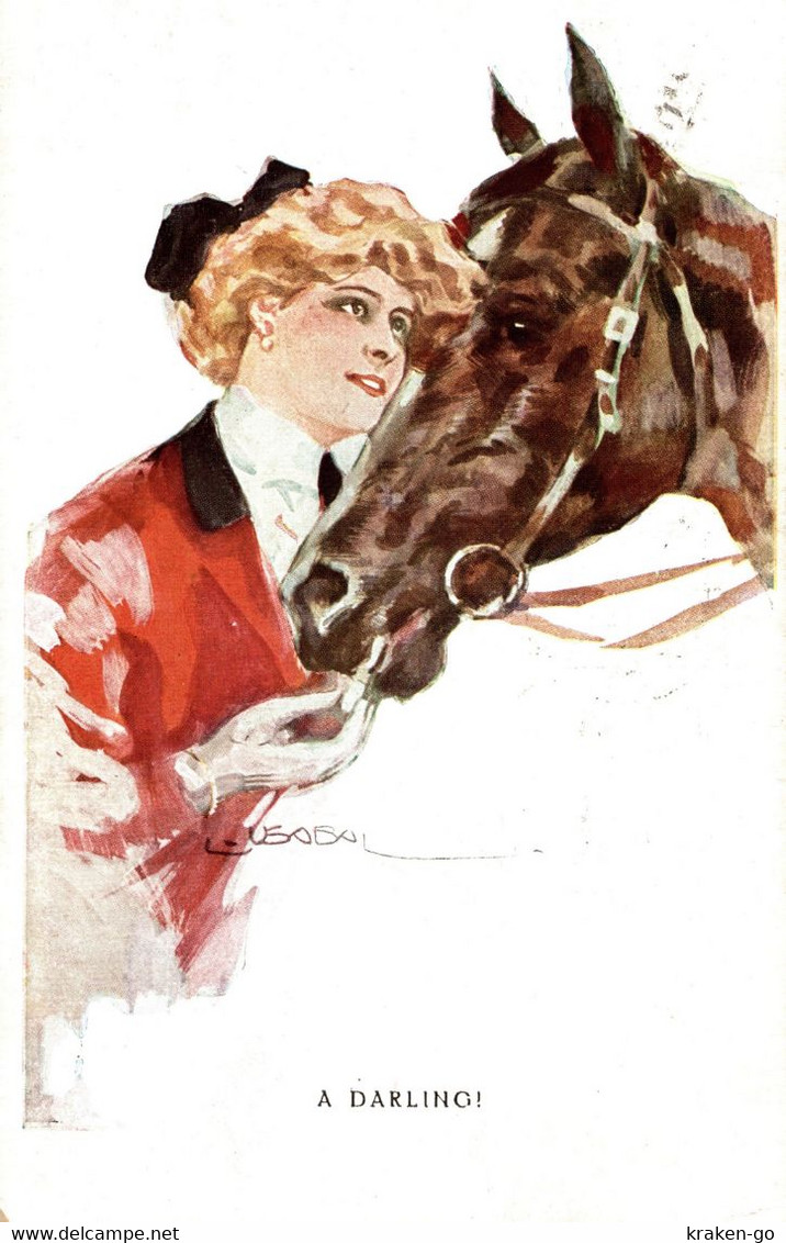 CPA L. USABAL - Donnina, Femme, Lady - Cavallo, Cheval, Horse - Moda, Mode, Fashion - VG - U019 - Usabal