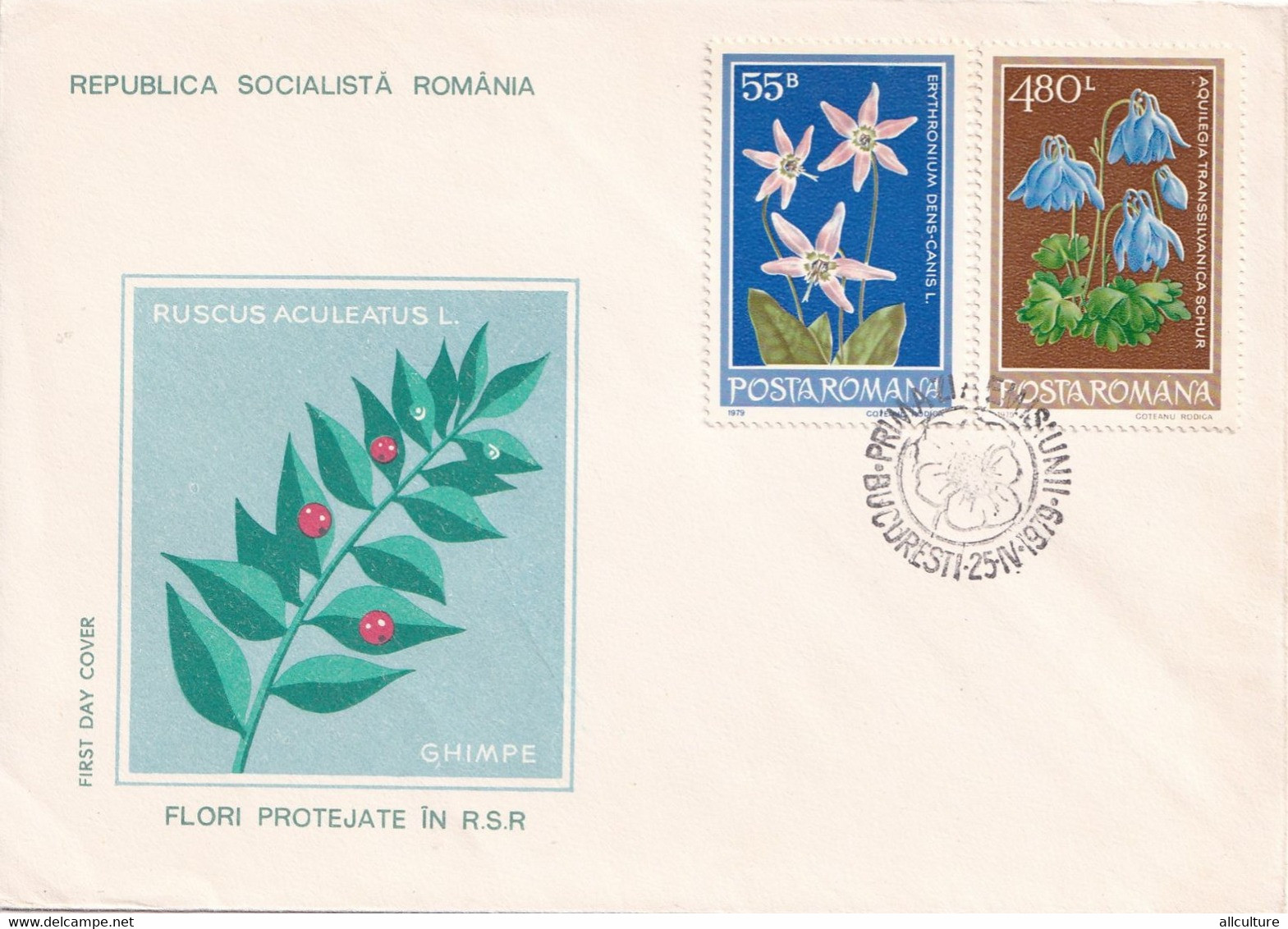 A2740 - Flori Protejate In R.S.R,  Republica Socialista Romania, Prima Zi De Emisiune Bucuresti 1979 3 Covers FDC - Autres & Non Classés
