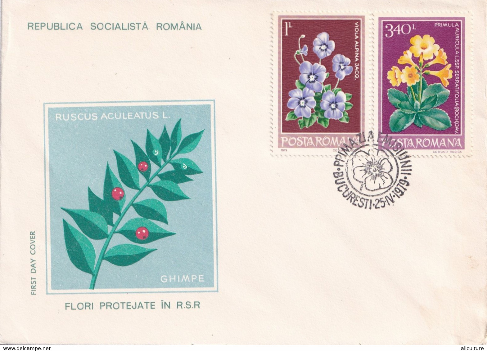 A2740 - Flori Protejate In R.S.R,  Republica Socialista Romania, Prima Zi De Emisiune Bucuresti 1979 3 Covers FDC - Otros & Sin Clasificación