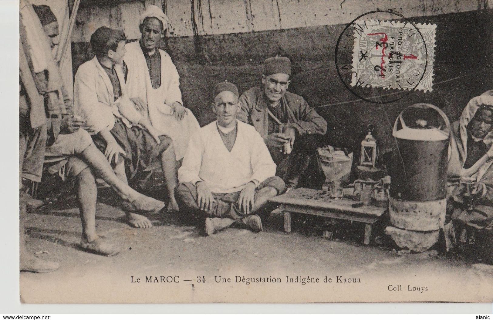 C.P.A LE MAROC -- UNE DEGUSTATION INDIGENE DE KAOUA  Circulée  2 Mars 1917 (Voir Scan N°40) - Cafés