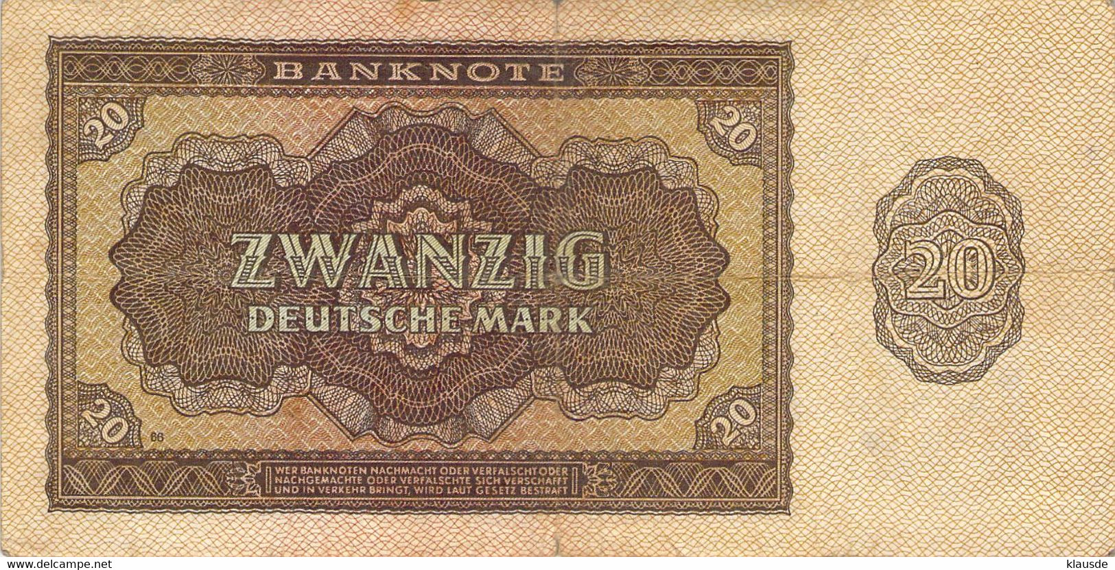 20 DM Deutsche Notenbank 1948 DDR VG/G (IV) - 20 Deutsche Mark