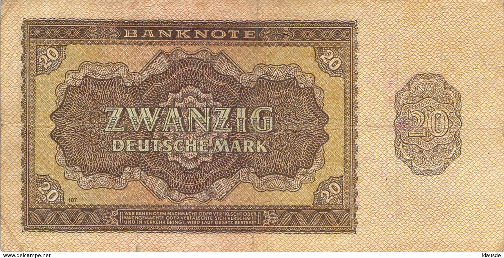 20 DM Deutsche Notenbank 1948 DDR VG/G (IV) - 20 Deutsche Mark