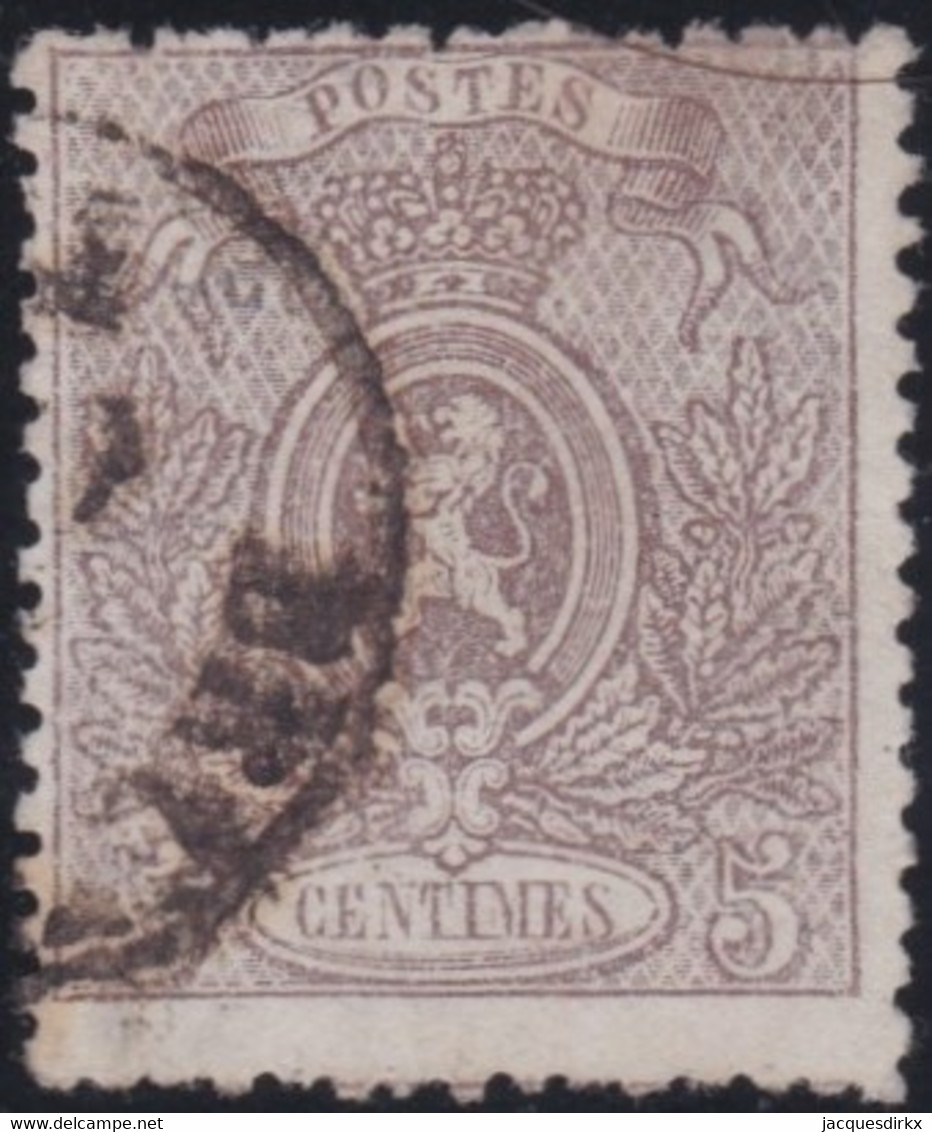 Belgie   .    OBP  .   25A   (2 Scans)       .    O   . Gebruikt  .   /   .   Oblitéré - 1866-1867 Petit Lion (Kleiner Löwe)