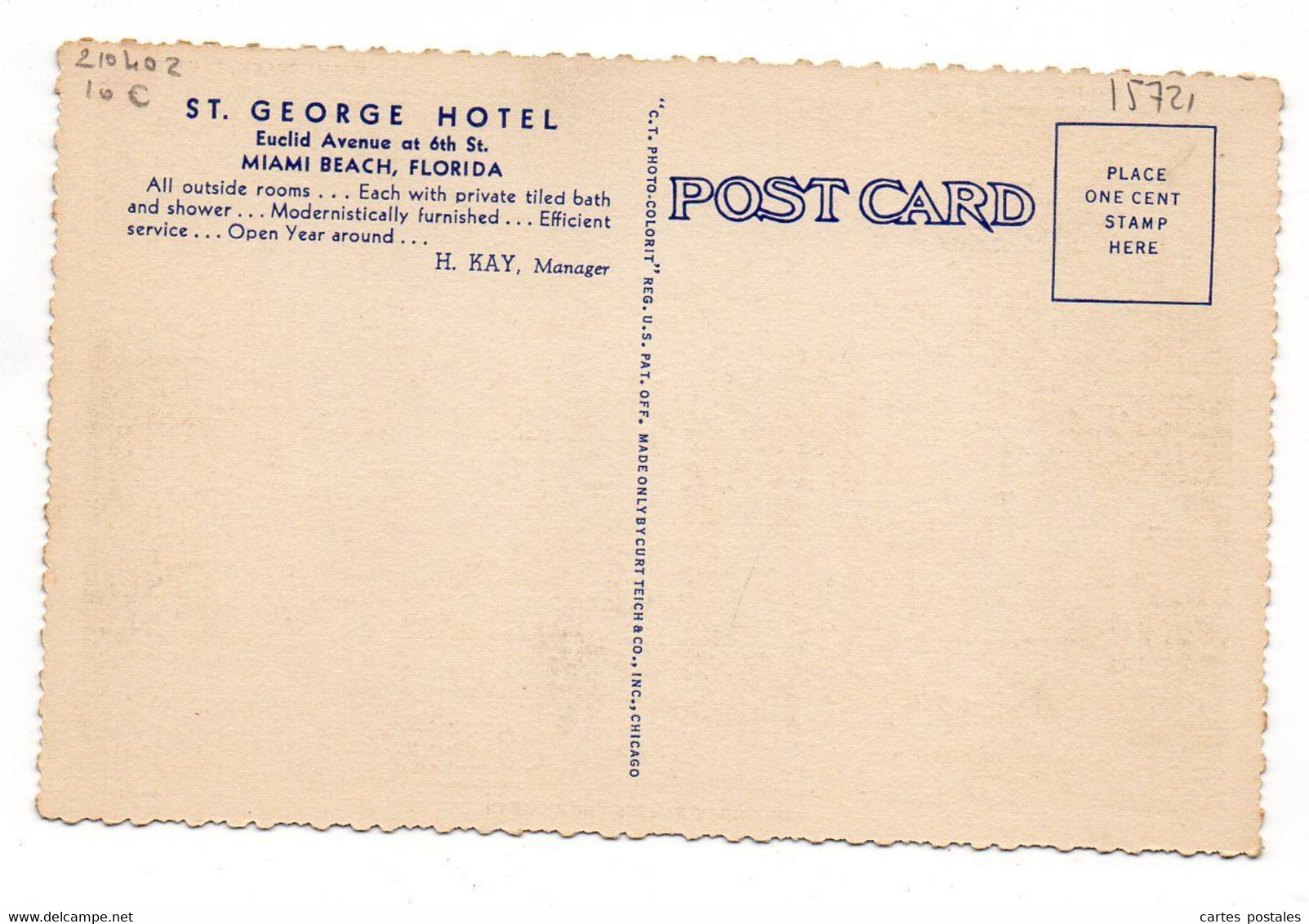* MIAMI Beach - FLORIDA - St-GEORGE HOTEL Two Short Blocks From Ocean - Miami Beach