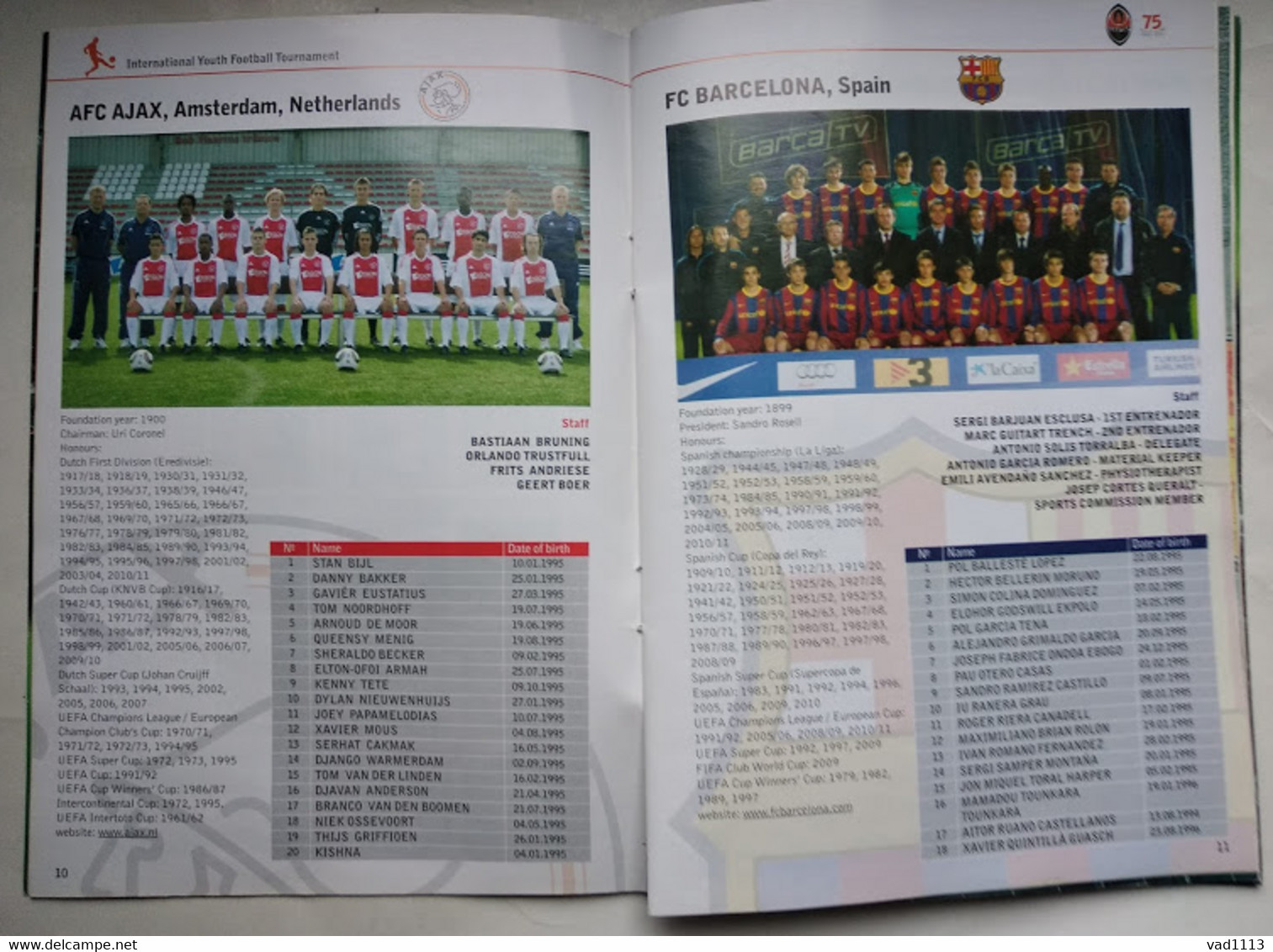 Football - Program International Tournament U17 Ukraine 2011-Inter, Ajax, Barcelona,Manchester City, Spartak, Shakhtar - Bücher