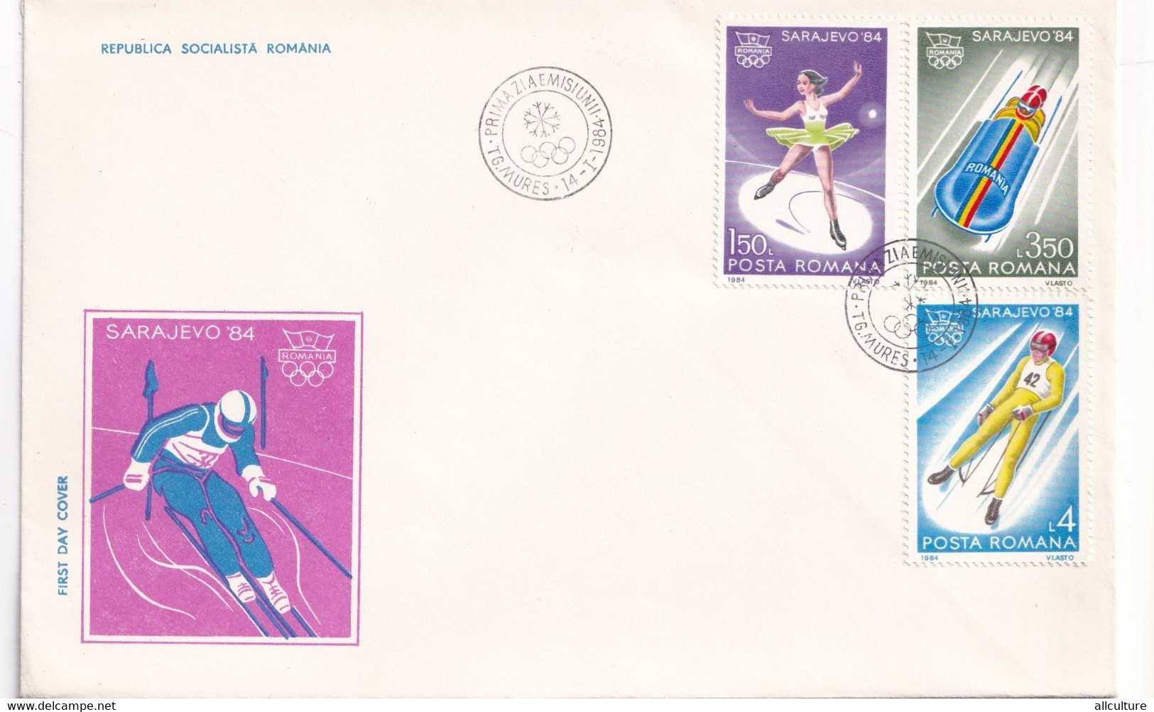 A2774-  Jocurile Olimpice Sarajevo Kosovo 1884, Republica Socialista Romania, Targu Mures 1984  FDC - FDC